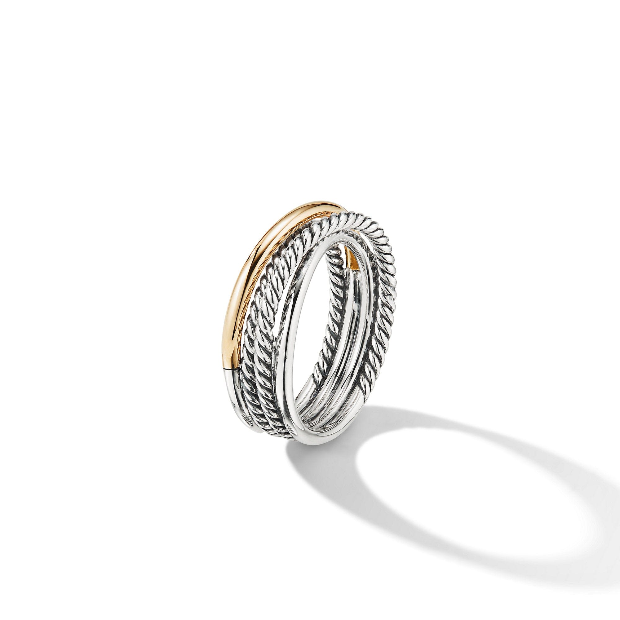 David Yurman Crossover Narrow Ring with 18k Yellow Gold - R07436 S86