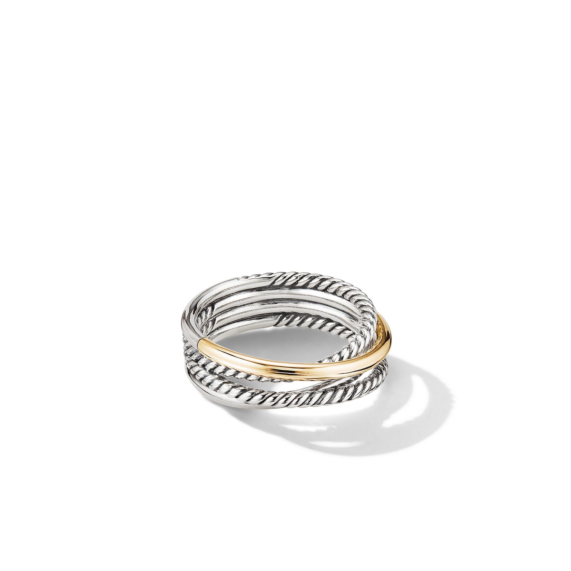 David Yurman Crossover Narrow Ring with 18k Yellow Gold - R07436 S86