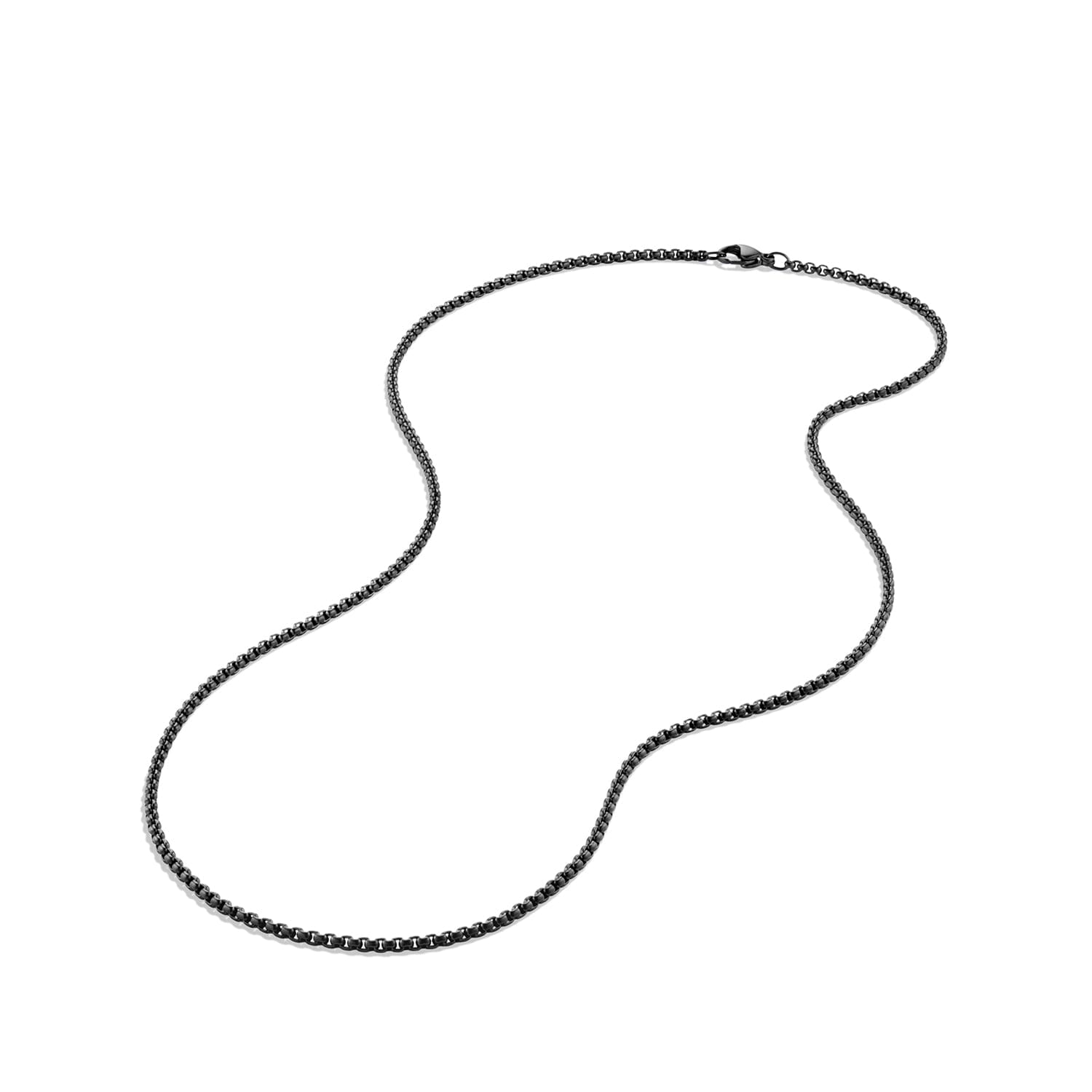 David Yurman Small Box Chain Necklace Darkened Stainless Steel with PVD, 22" - CH0104MSX20