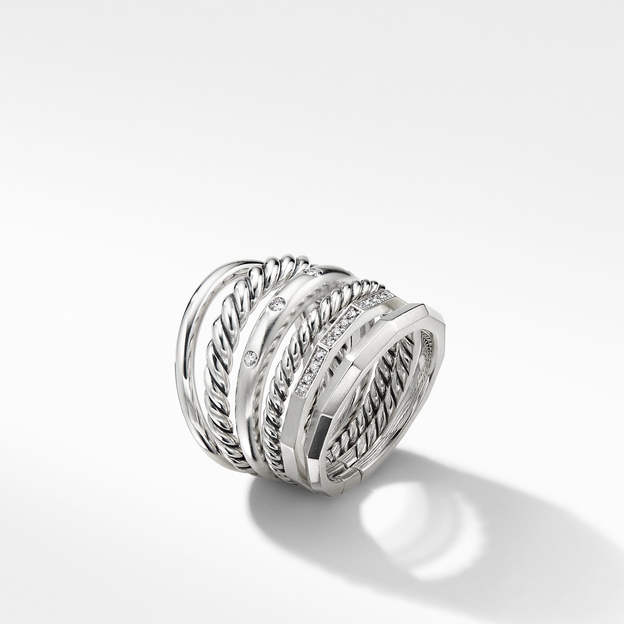 David Yurman Stax Wide Ring with Diamonds - R16231DSSADI