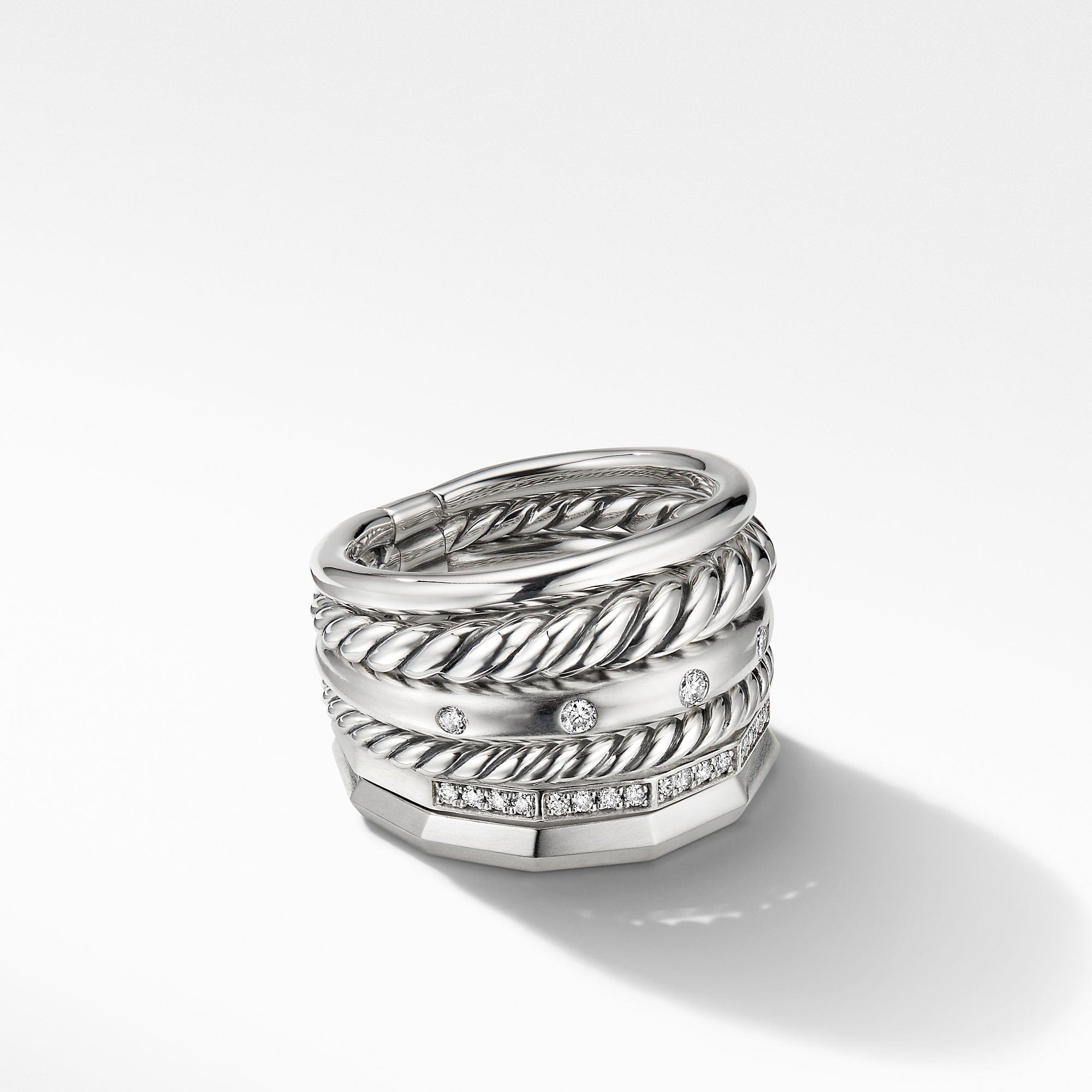 David Yurman Stax Wide Ring with Diamonds - R16231DSSADI