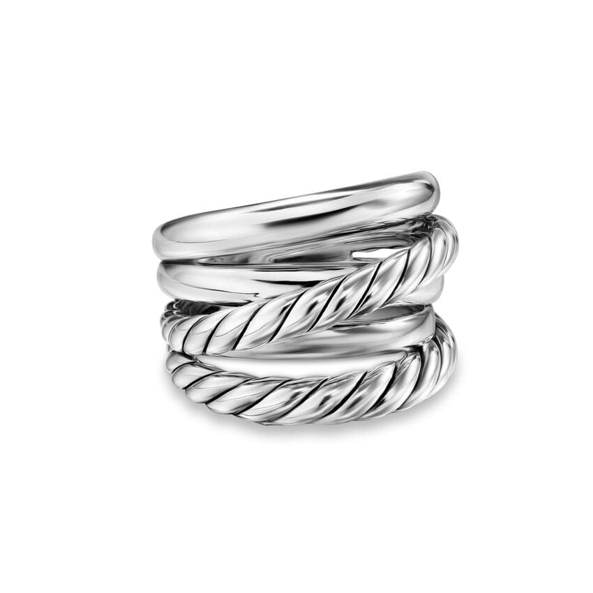 David Yurman Crossover Five Row Ring in Sterling Silver, 17.5 mm, Size 7