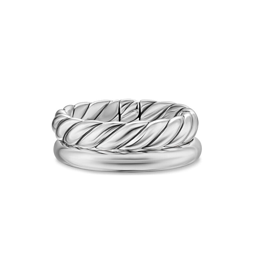 David Yurman DY Mercer Two Row Ring in Sterling Silver, 8 mm, Size 7