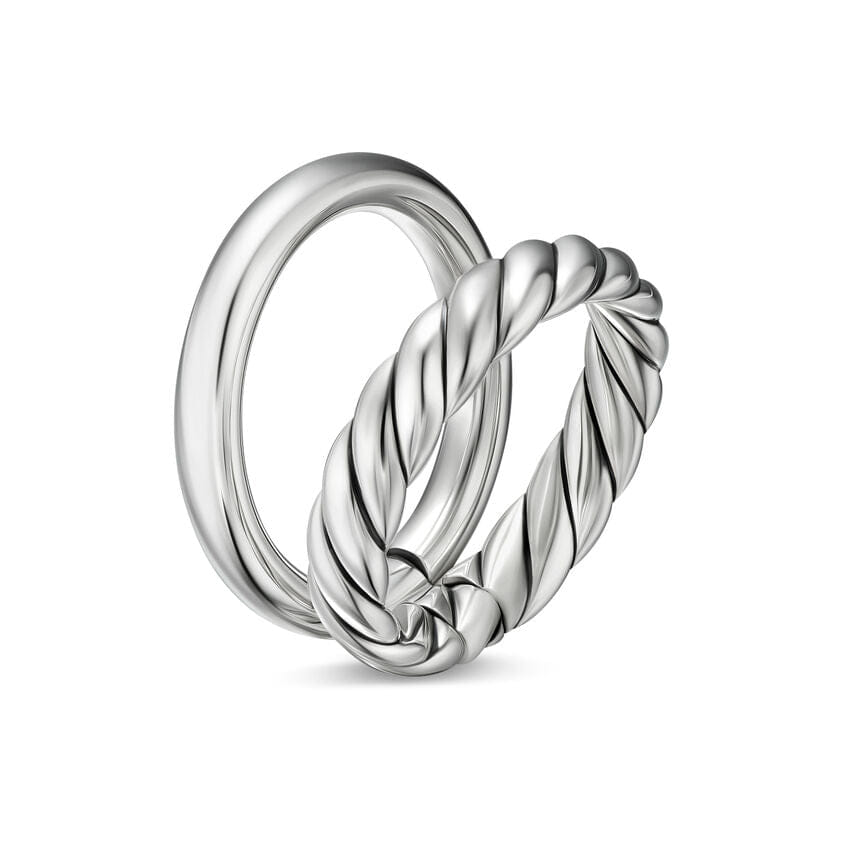 David Yurman DY Mercer Two Row Ring in Sterling Silver, 8 mm, Size 7