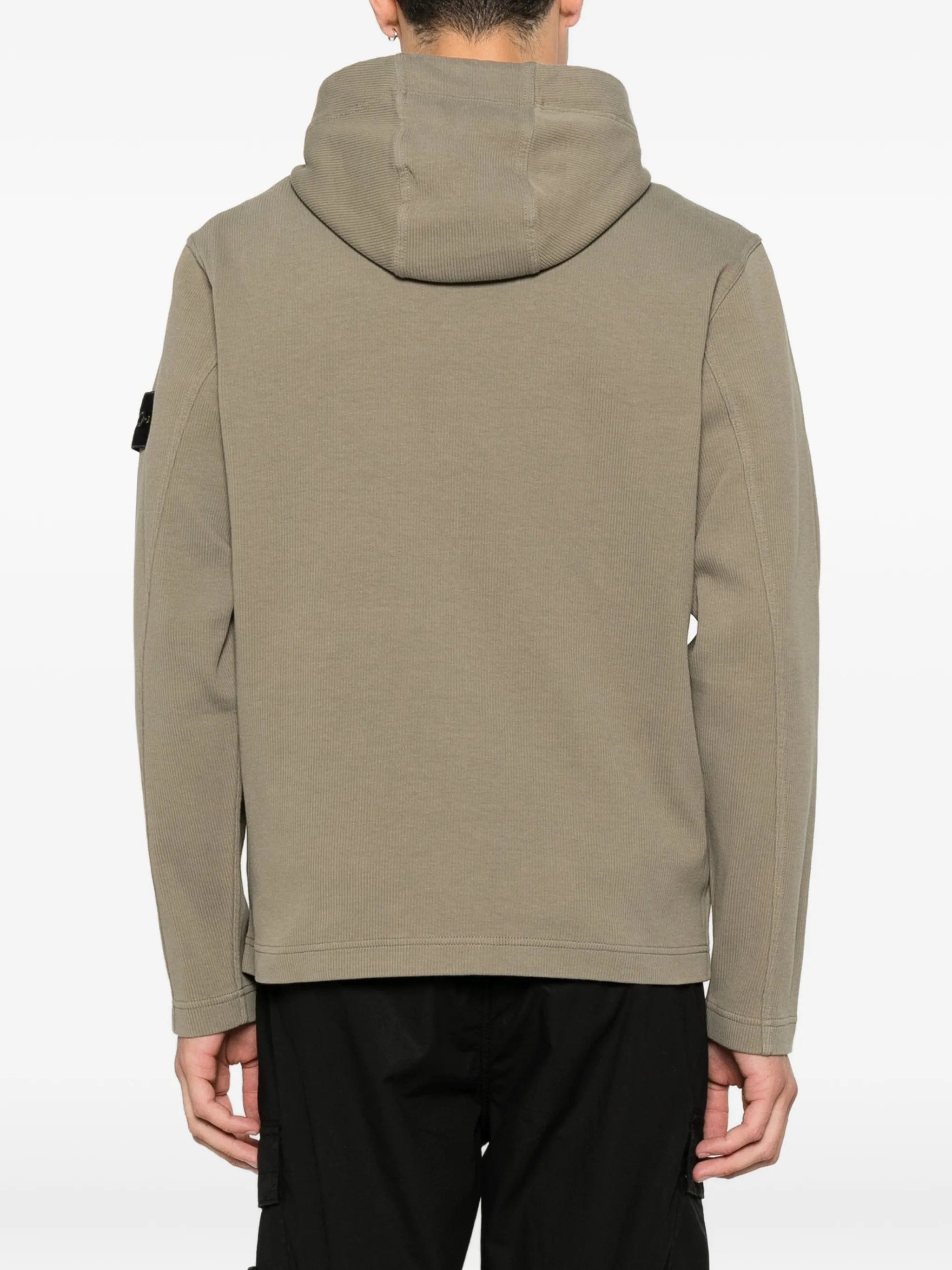Stone Island logo - patch zip - up hoodie