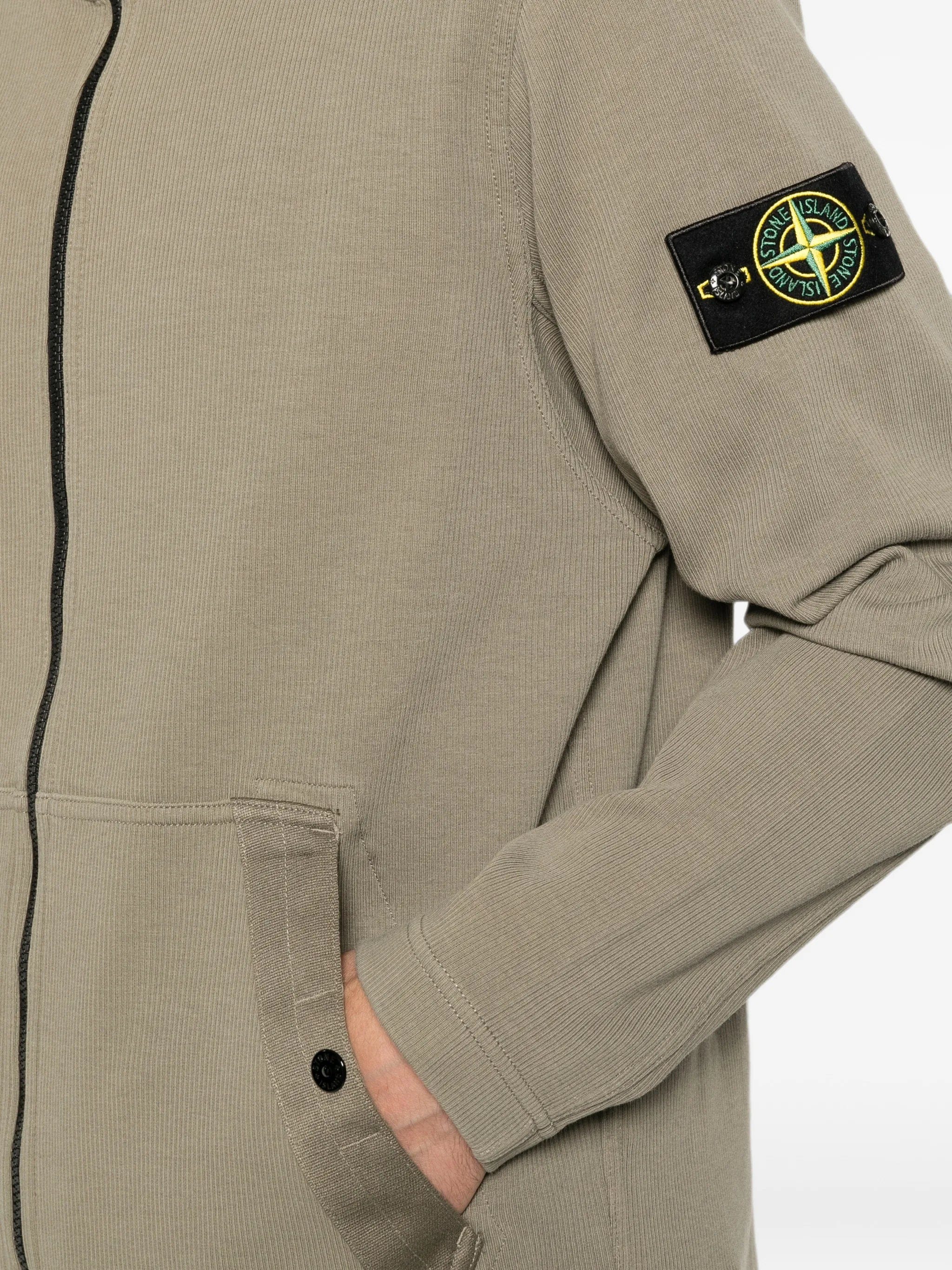 Stone Island logo - patch zip - up hoodie