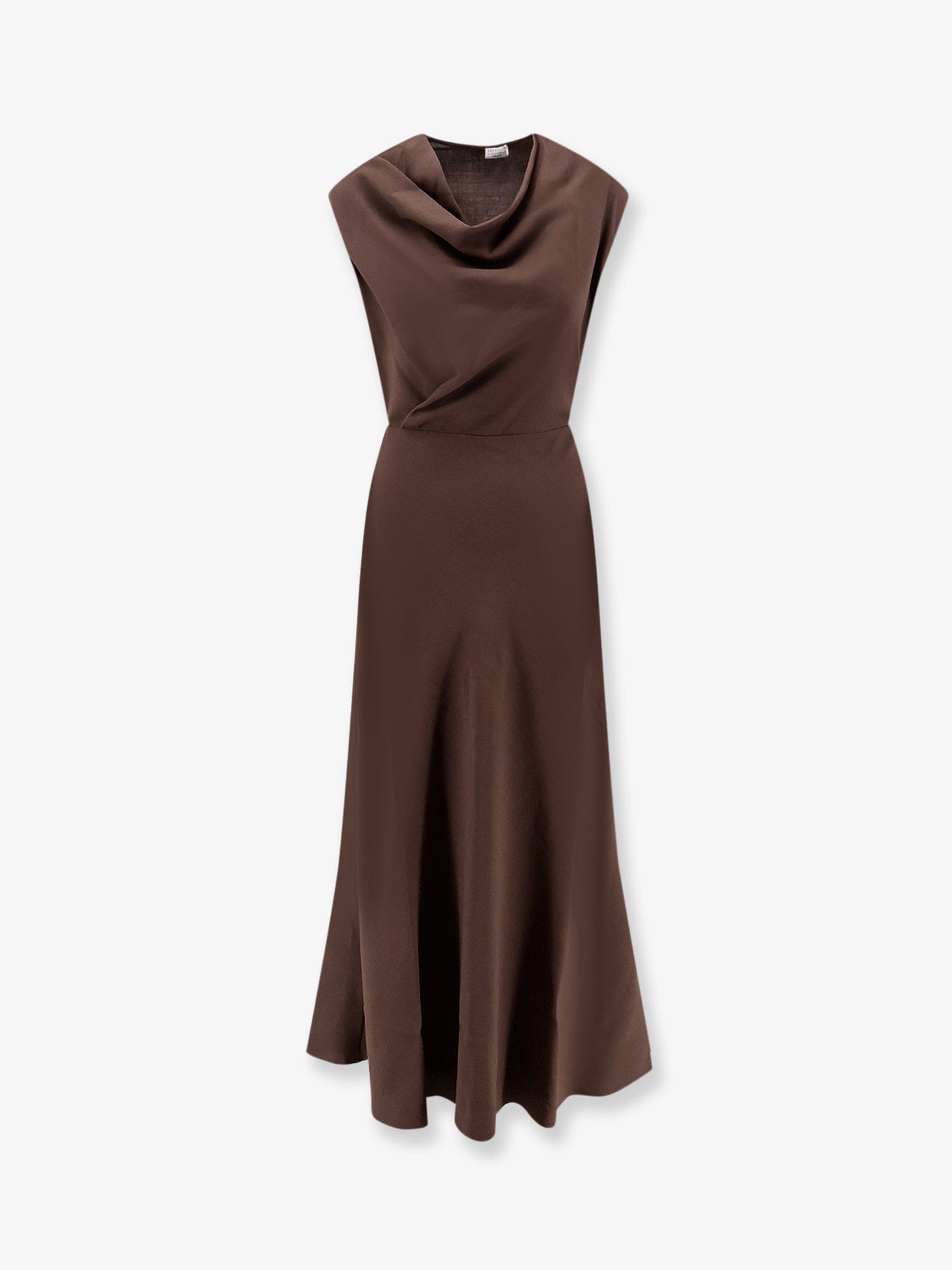 Brunello Cucinelli Flared Twill Fluid virgin wool dress