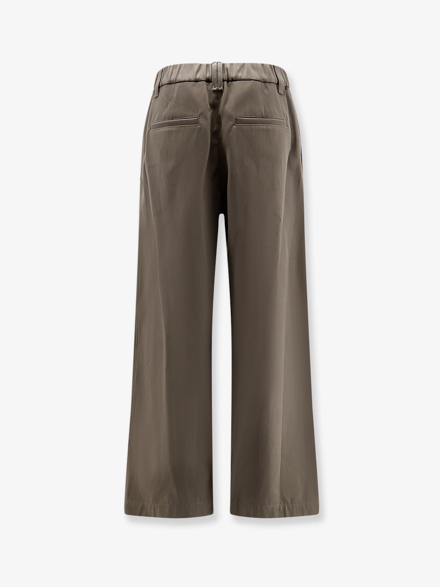 Brunello Cucinelli Cotton trousers with elastic and Monili detail