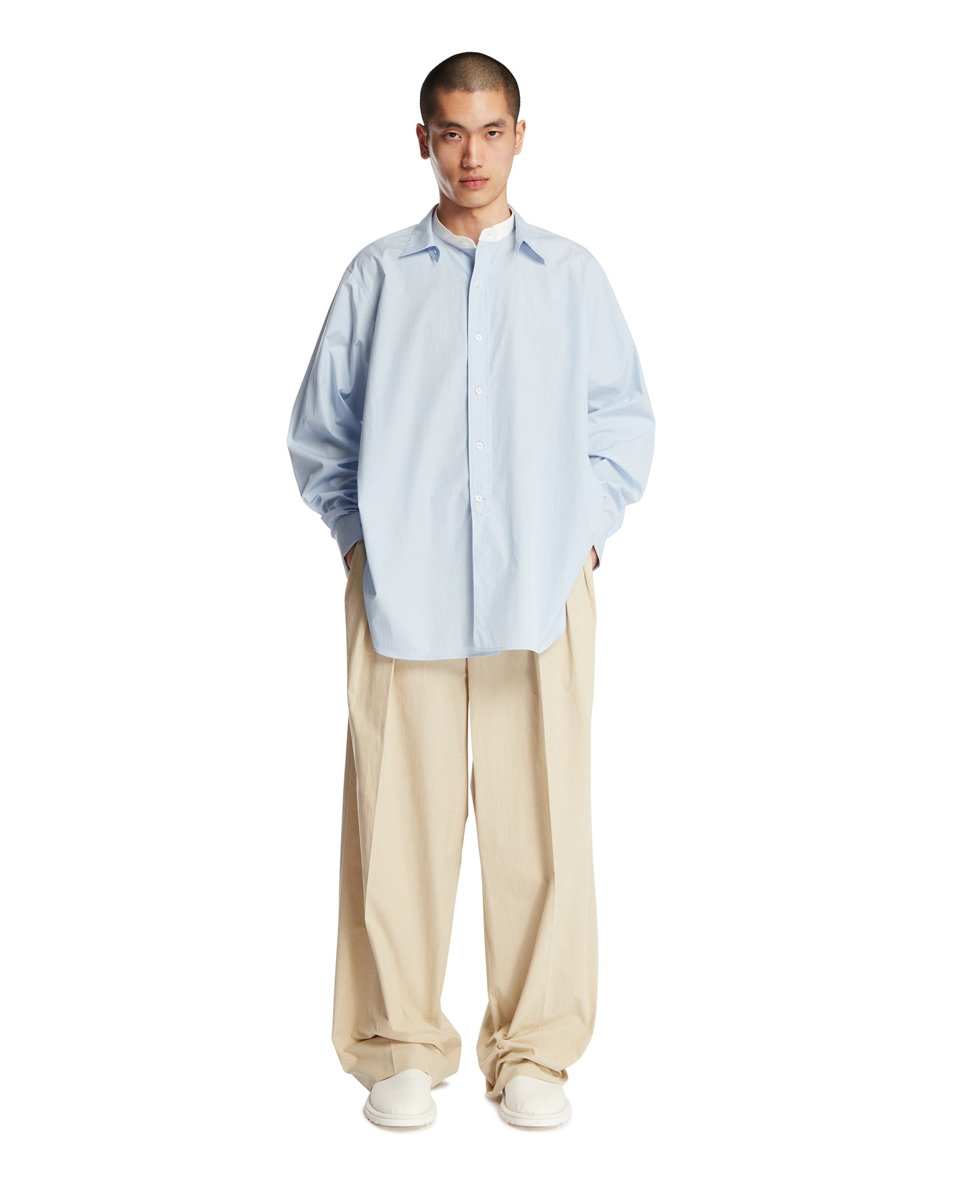 THE ROW Camicia Melchior In Cotone Azzurra
