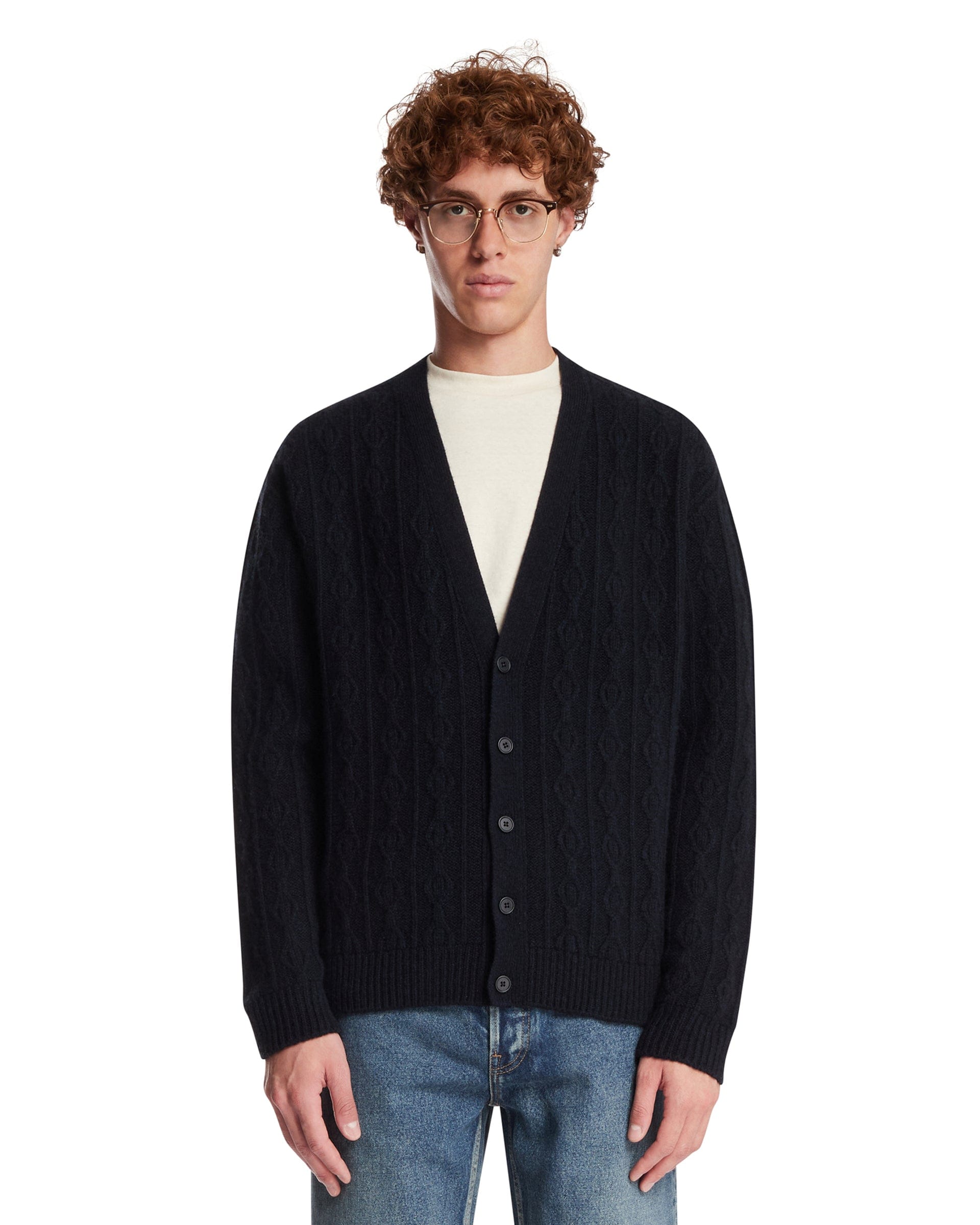 THE ROW Cardigan In Cashmere Blu