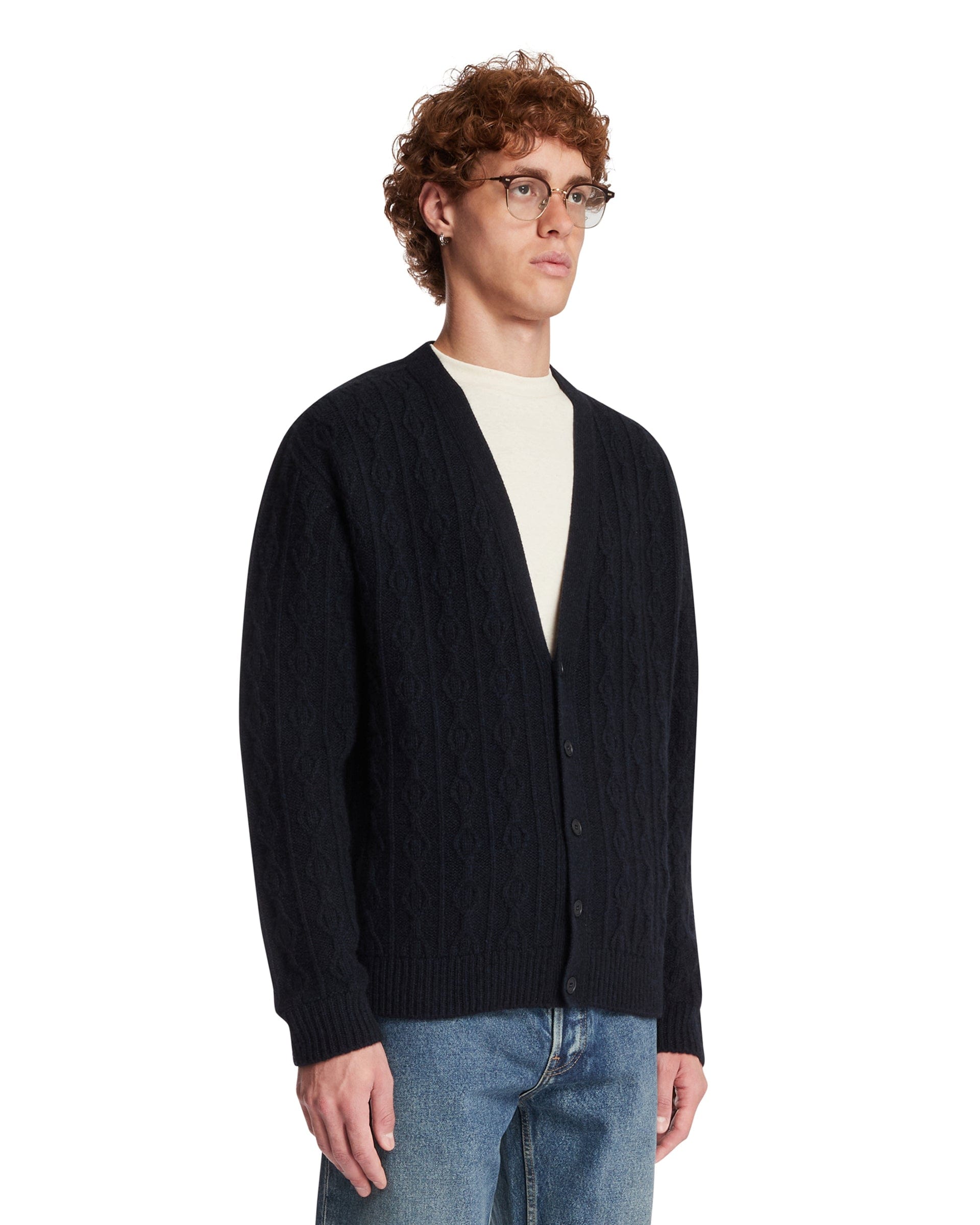 THE ROW Cardigan In Cashmere Blu