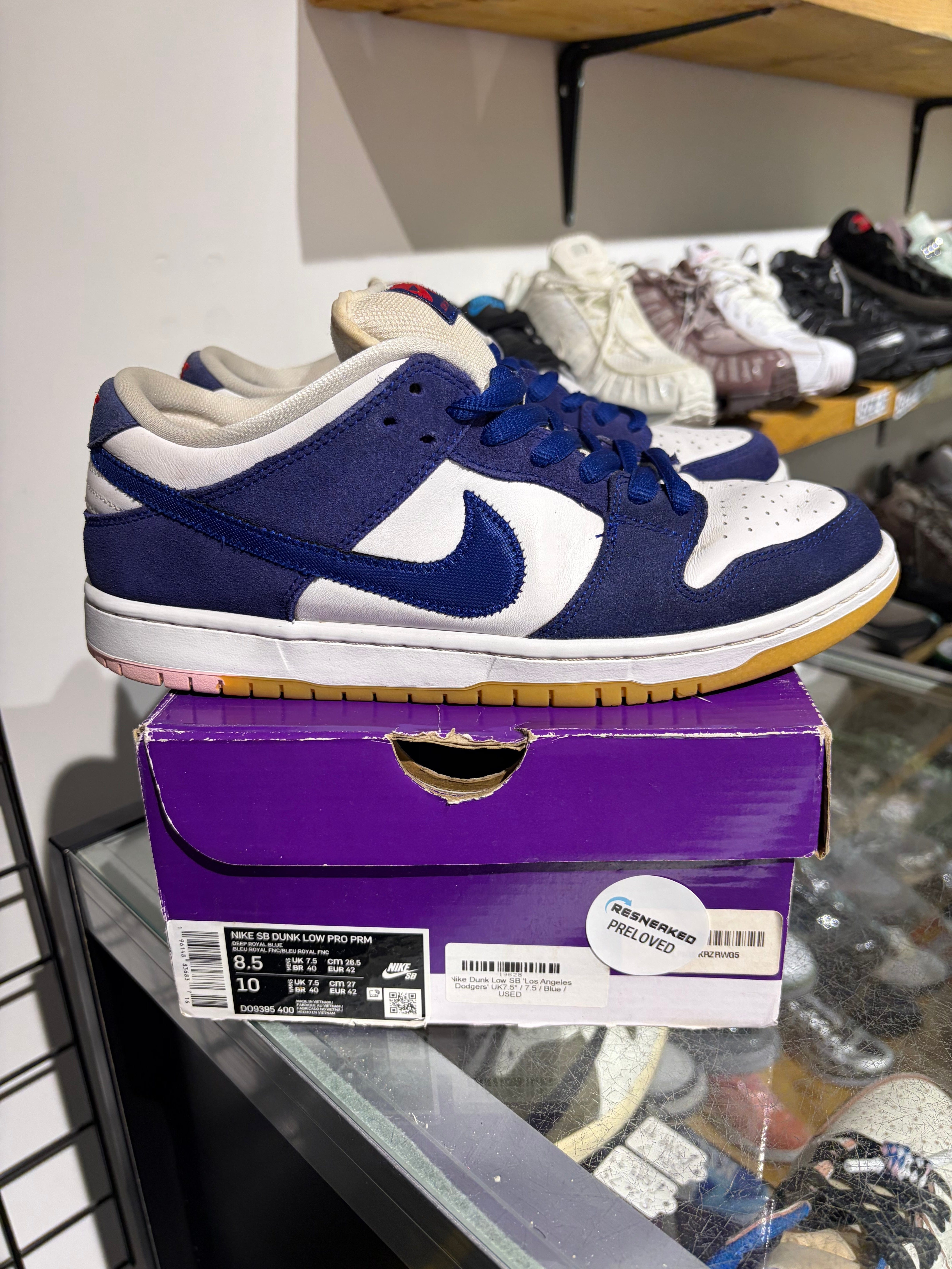 Resneaked SB Dunk Low Dodgers UK 7.5 #96