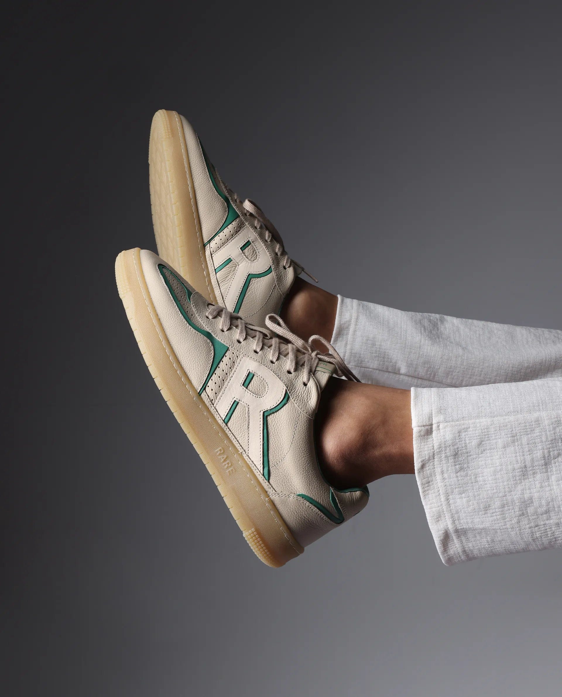 RAREZ Rare Rabbit Men Ascend Beige Dual Tone Genuine Leather Lace - Up Low Top Sneaker Shoes