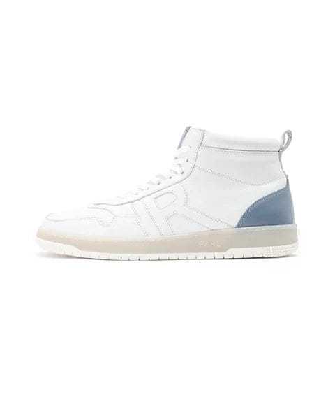 RAREZ Rare Rabbit Men's Nebula High White Leather Lace - Up High - Top Sneaker Shoes