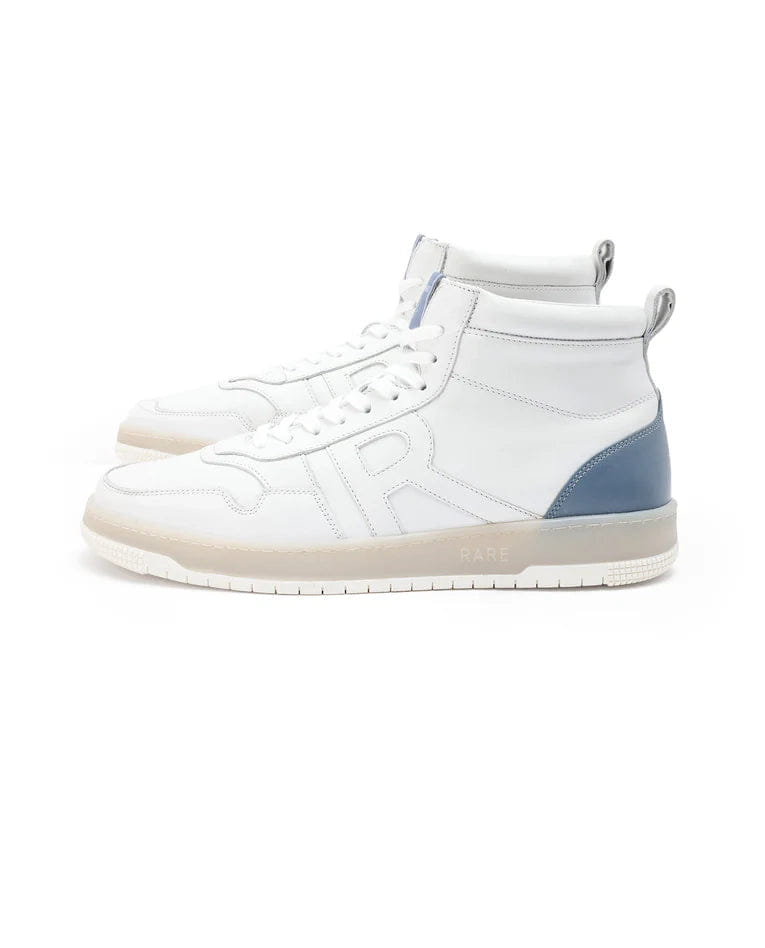 RAREZ Rare Rabbit Men's Nebula High White Leather Lace - Up High - Top Sneaker Shoes