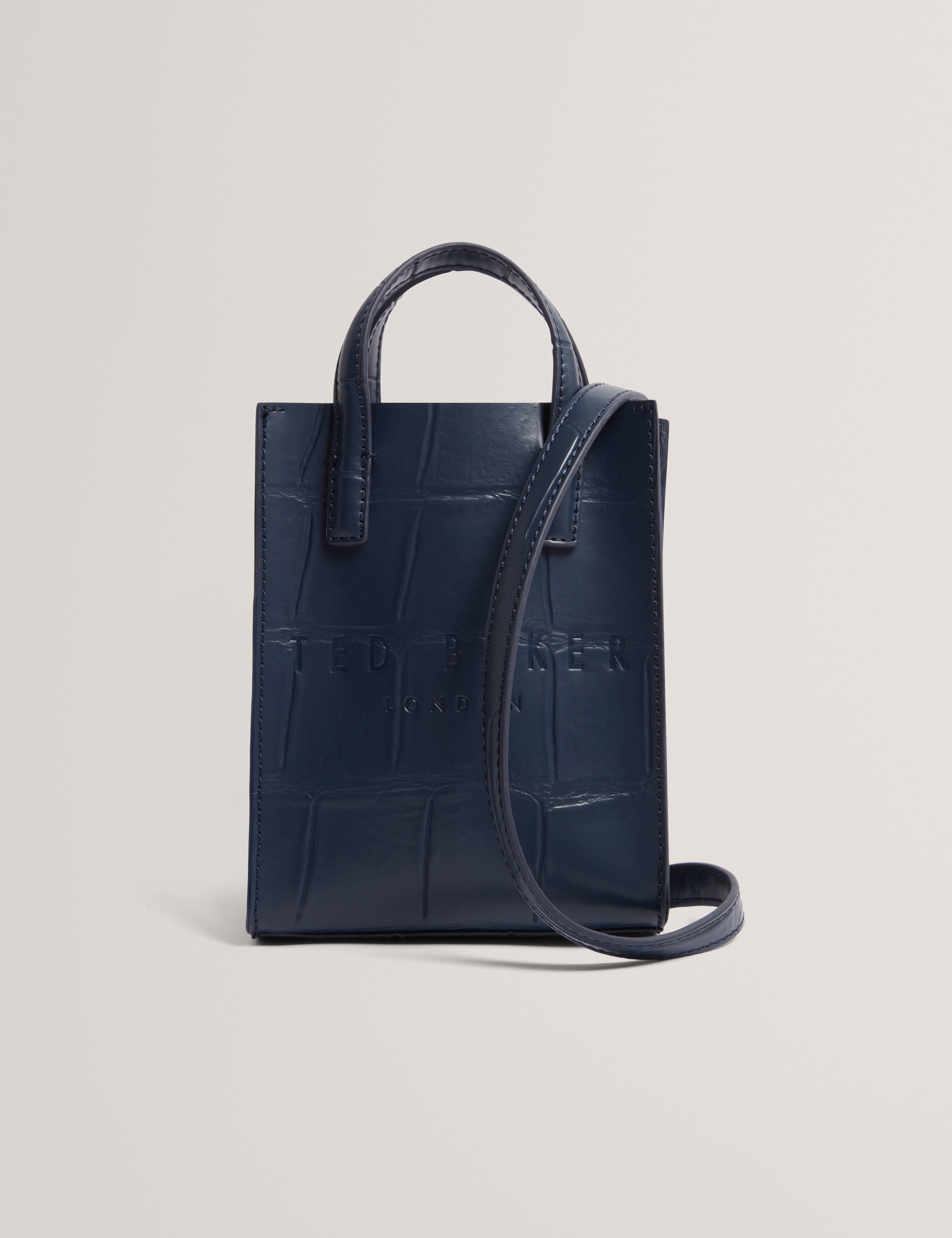 Ted Baker Gatocon Croc Effect Mini Icon Bag Navy
