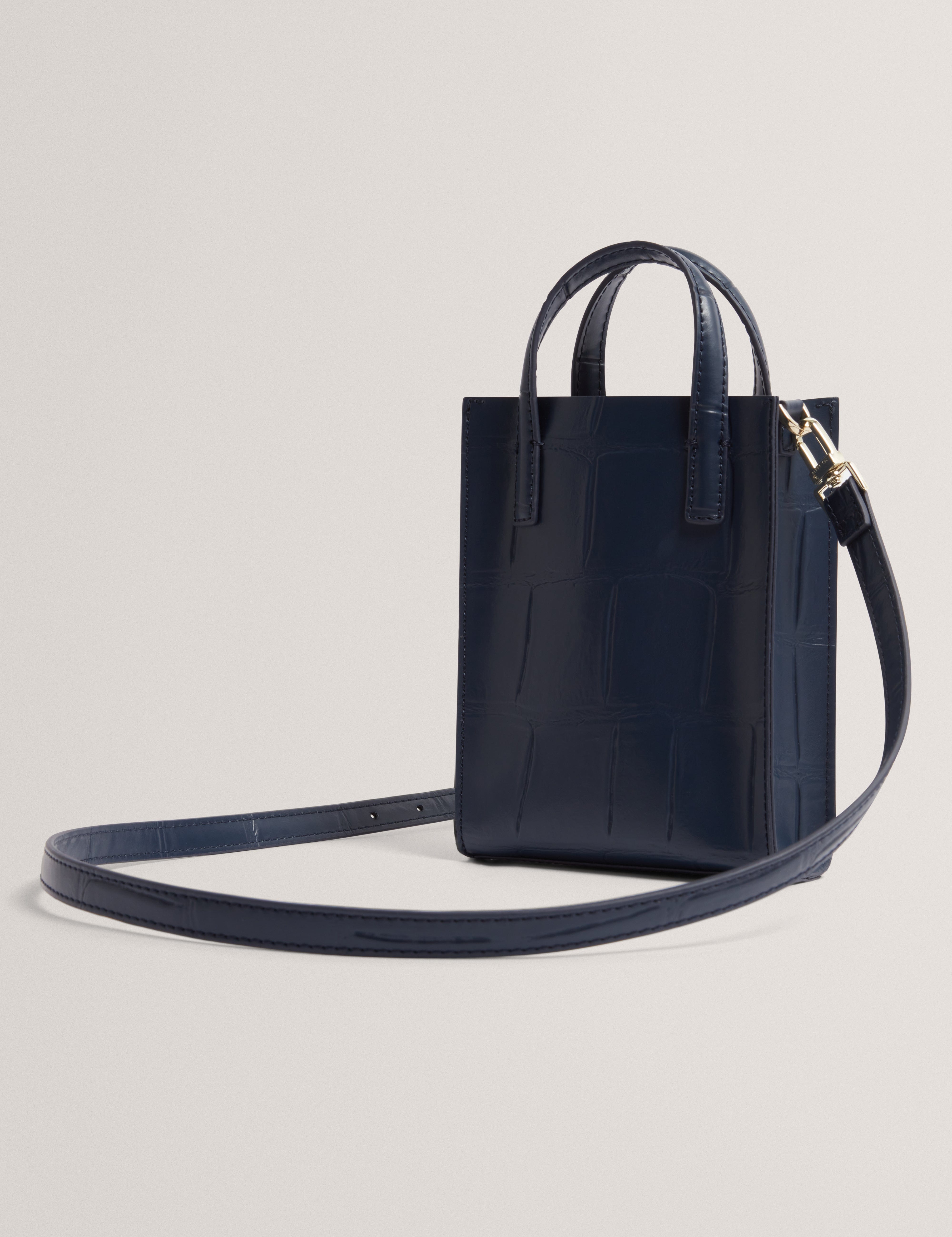 Ted Baker Gatocon Croc Effect Mini Icon Bag Navy