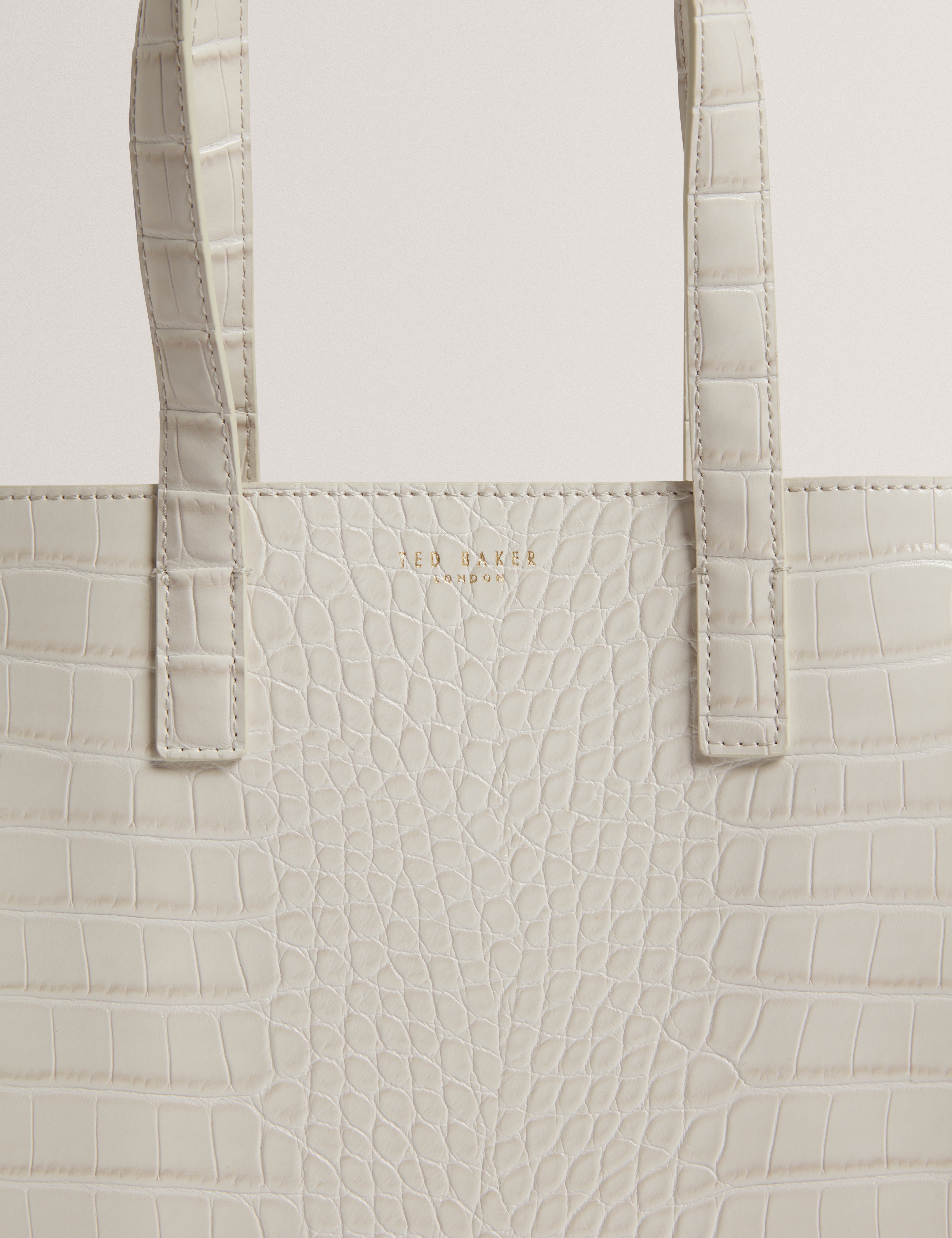 Ted Baker Wenonaa Croc Effect Small Icon Bag Ivory