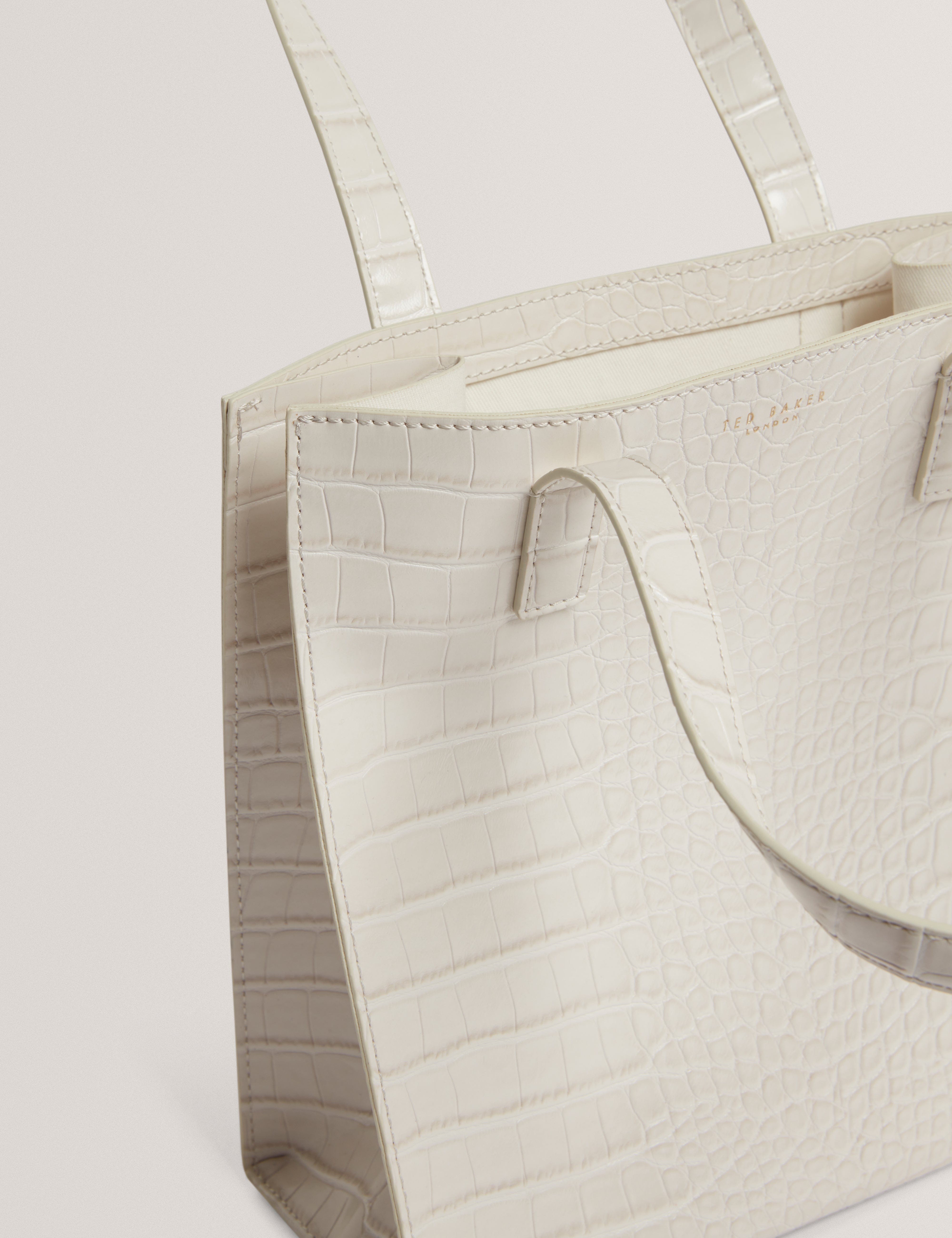 Ted Baker Wenonaa Croc Effect Small Icon Bag Ivory
