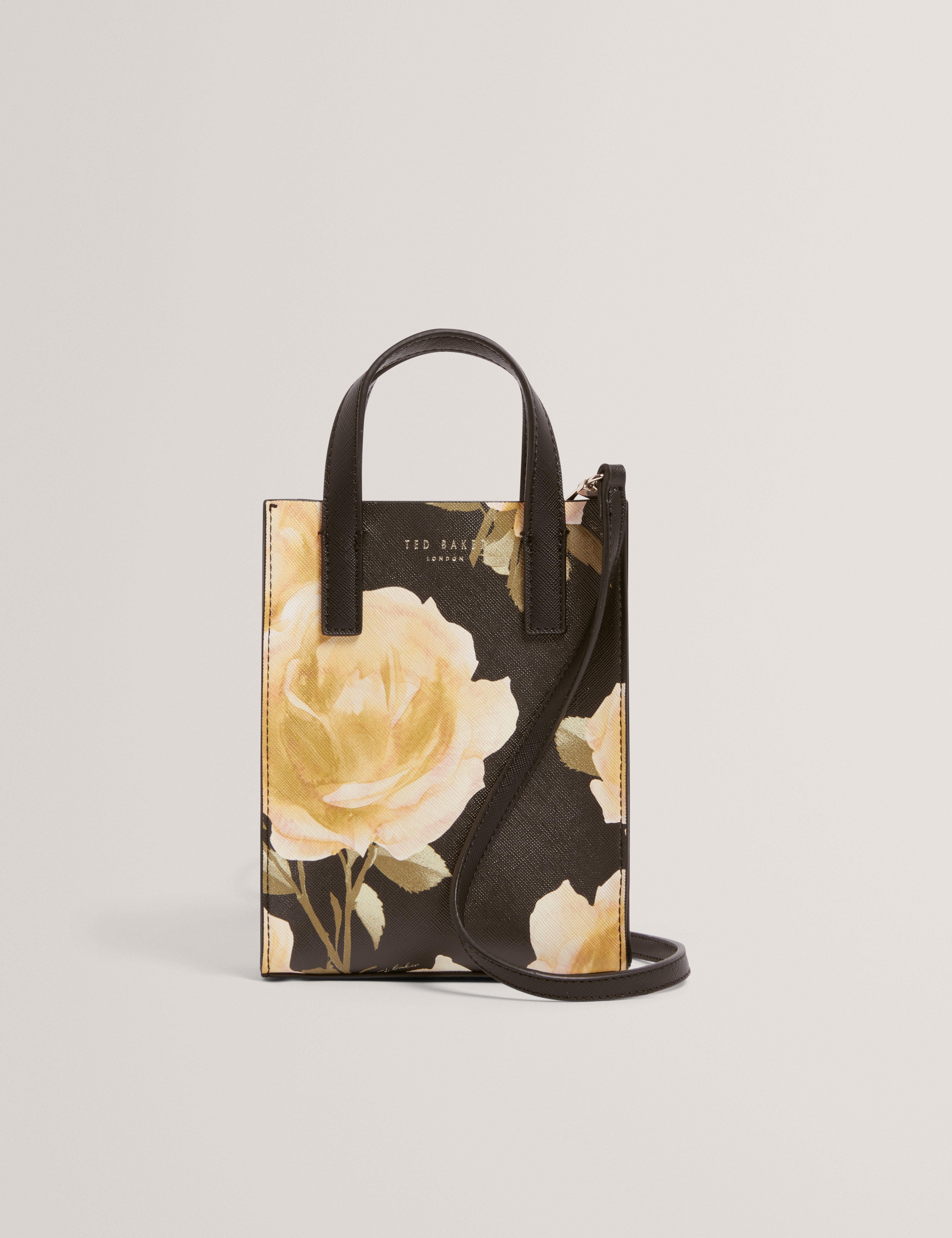 Ted Baker Tiacon Floral Print Mini Icon Bag Black