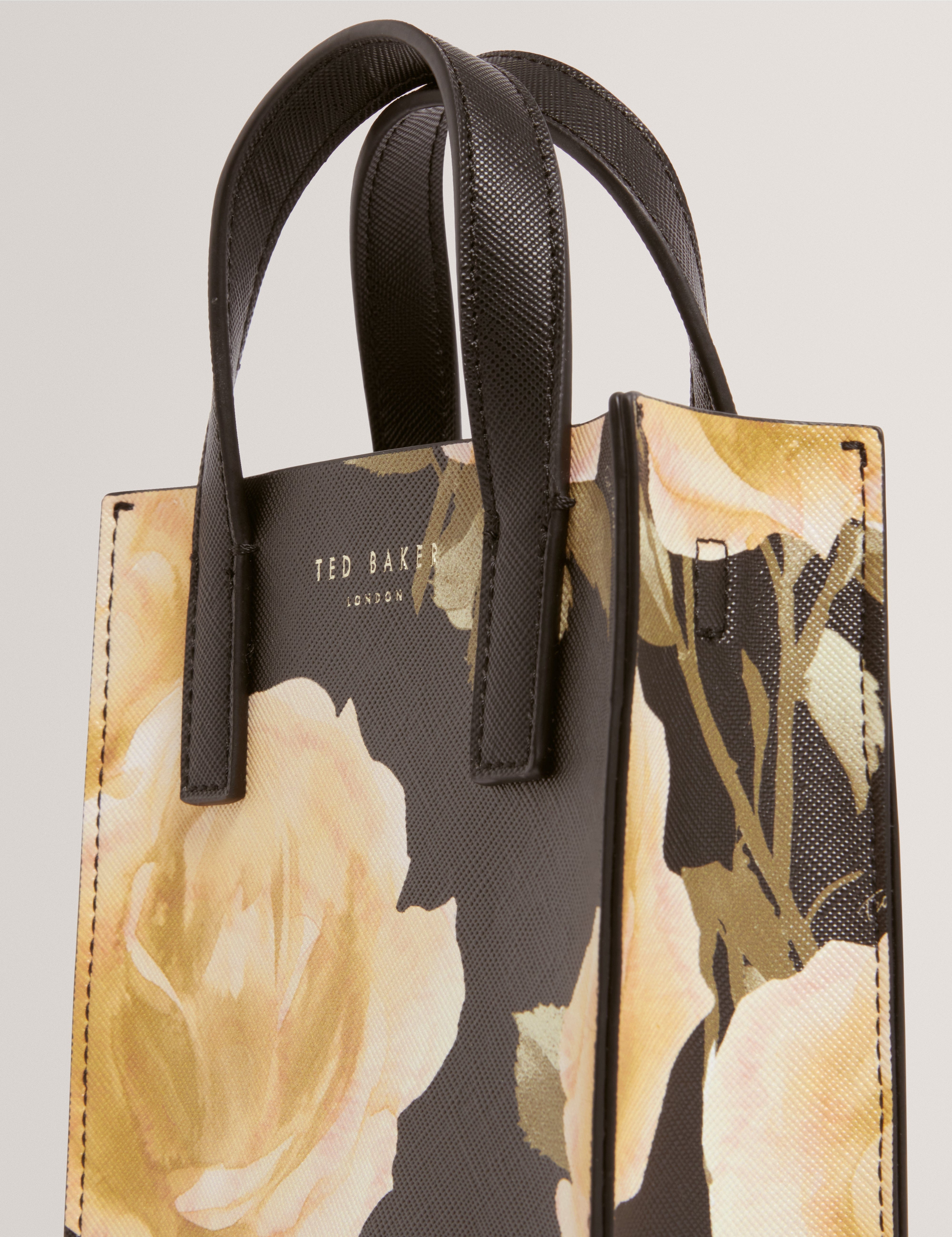 Ted Baker Tiacon Floral Print Mini Icon Bag Black