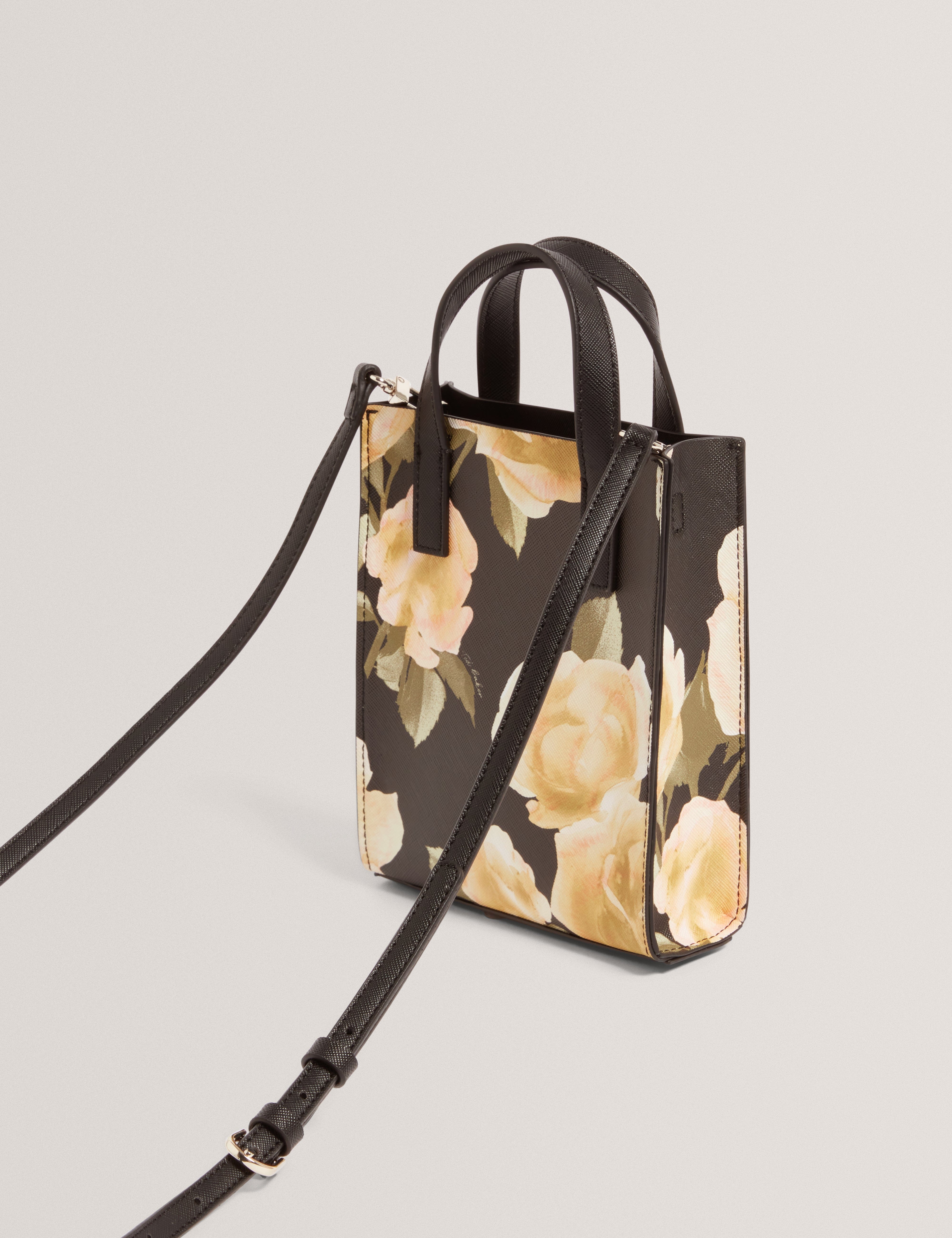 Ted Baker Tiacon Floral Print Mini Icon Bag Black