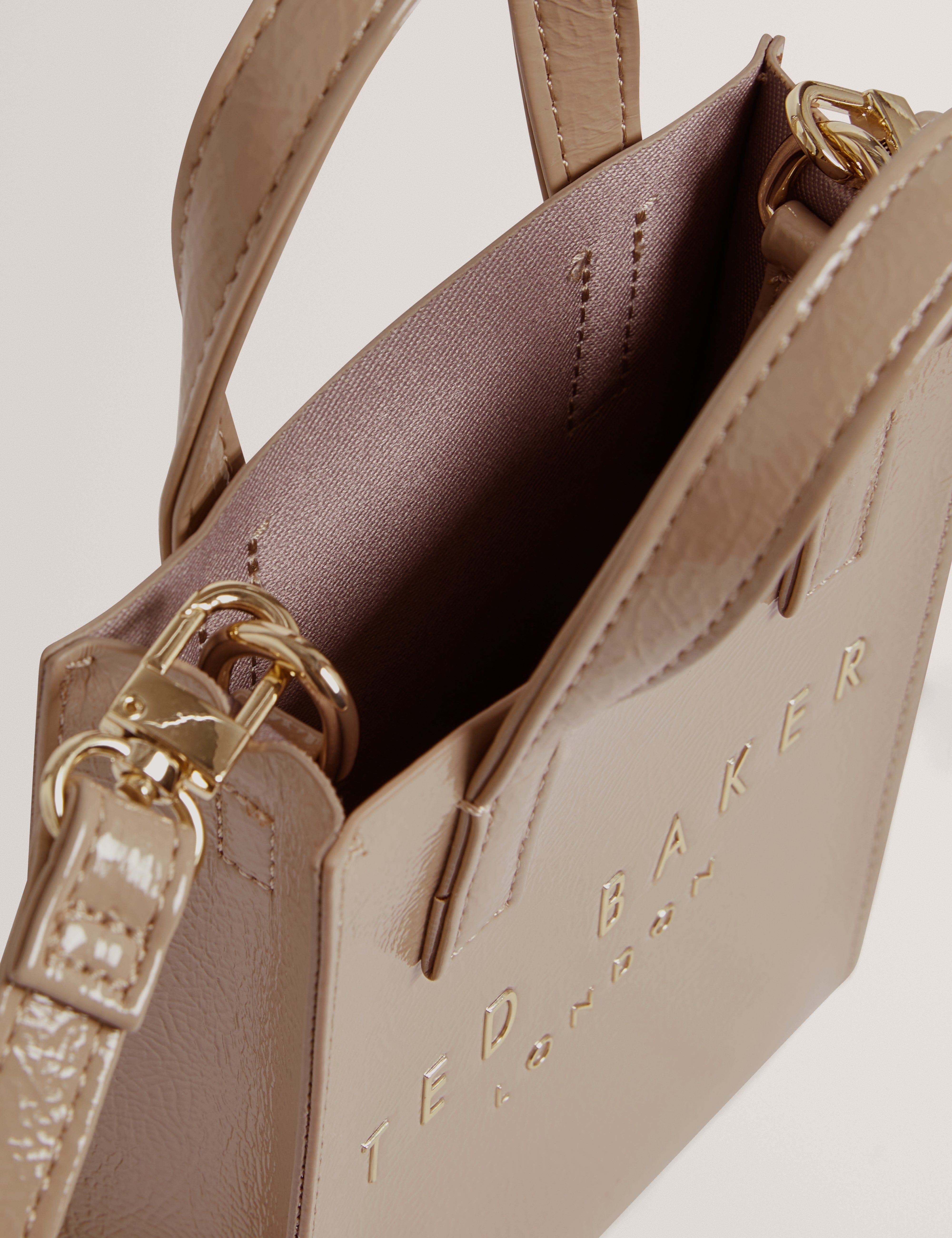 Ted Baker Crinkll Crinkle Mini Icon Bag Stone