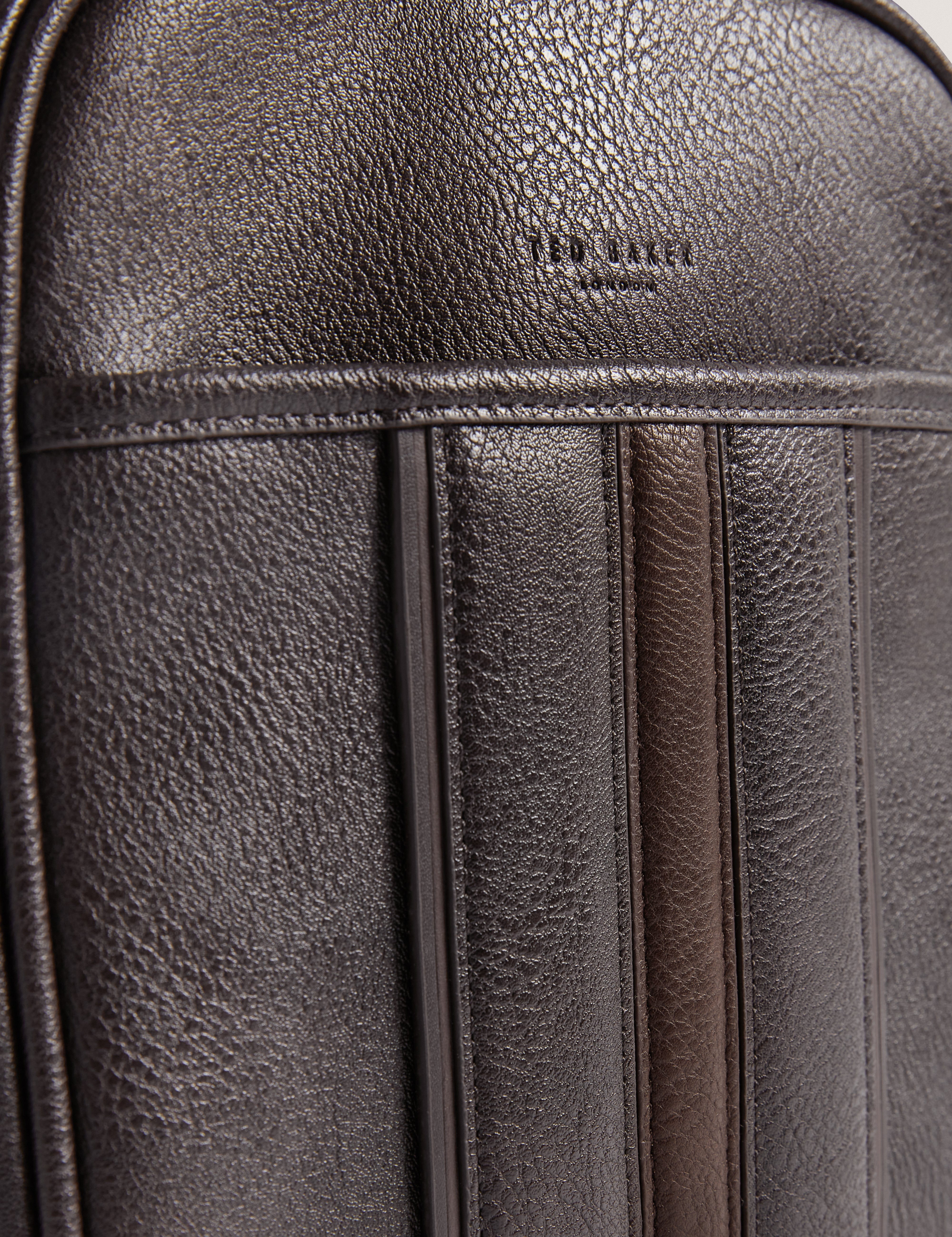 Ted Baker Keiigan Stripe Pu Flight Bag Brn - Choc