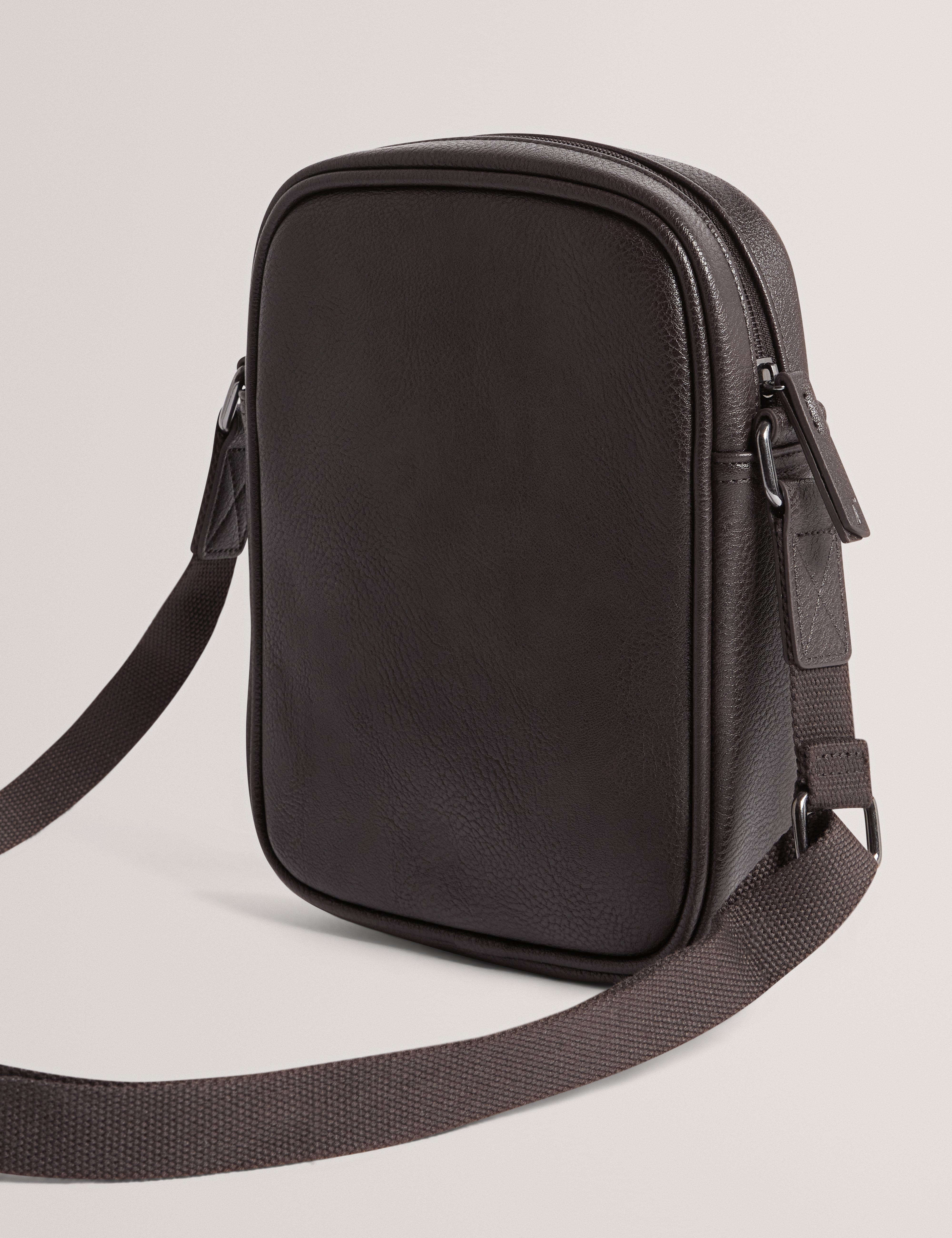 Ted Baker Keiigan Stripe Pu Flight Bag Brn - Choc