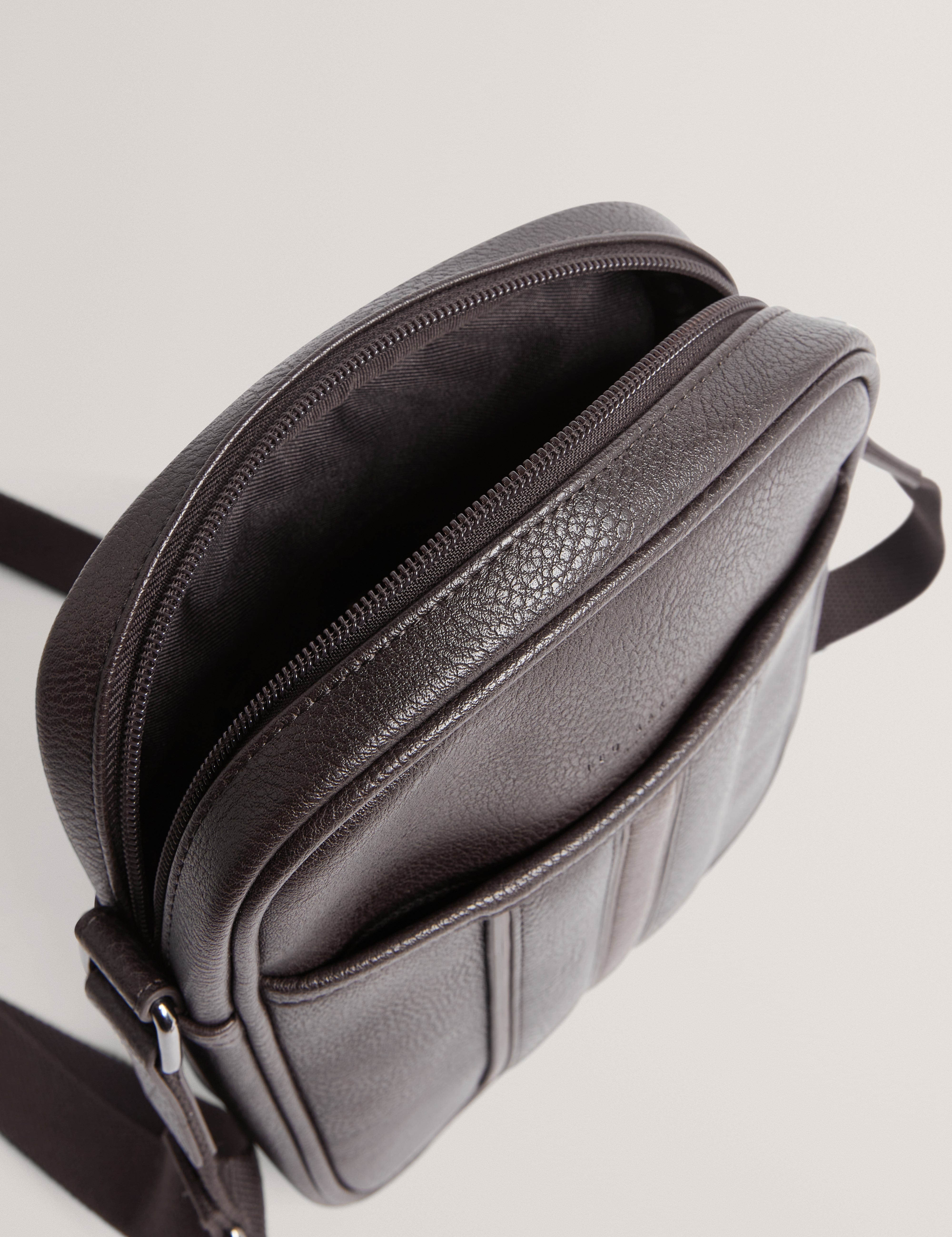 Ted Baker Keiigan Stripe Pu Flight Bag Brn - Choc
