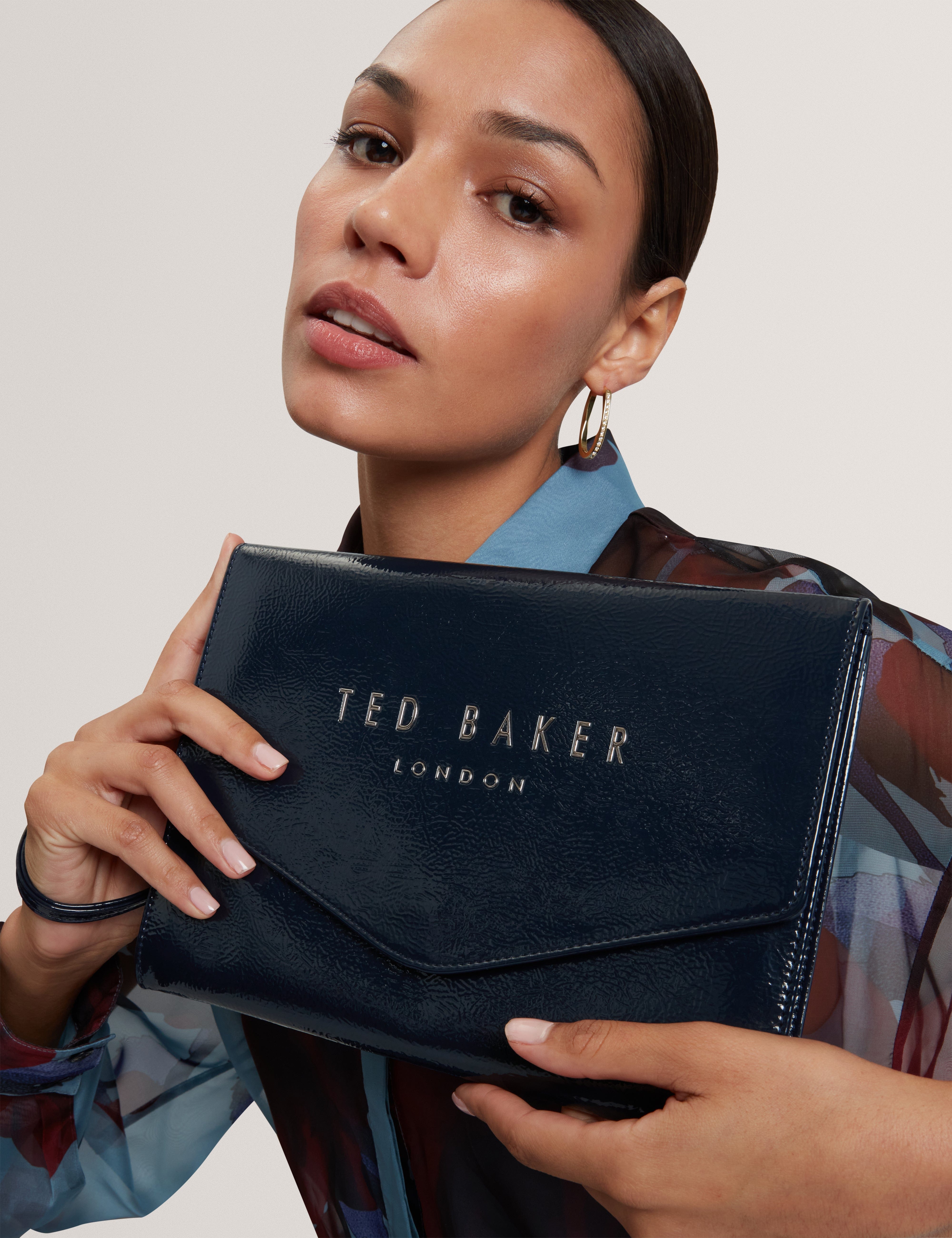 Ted Baker Caelyn Crinkle Icon Pouch Navy