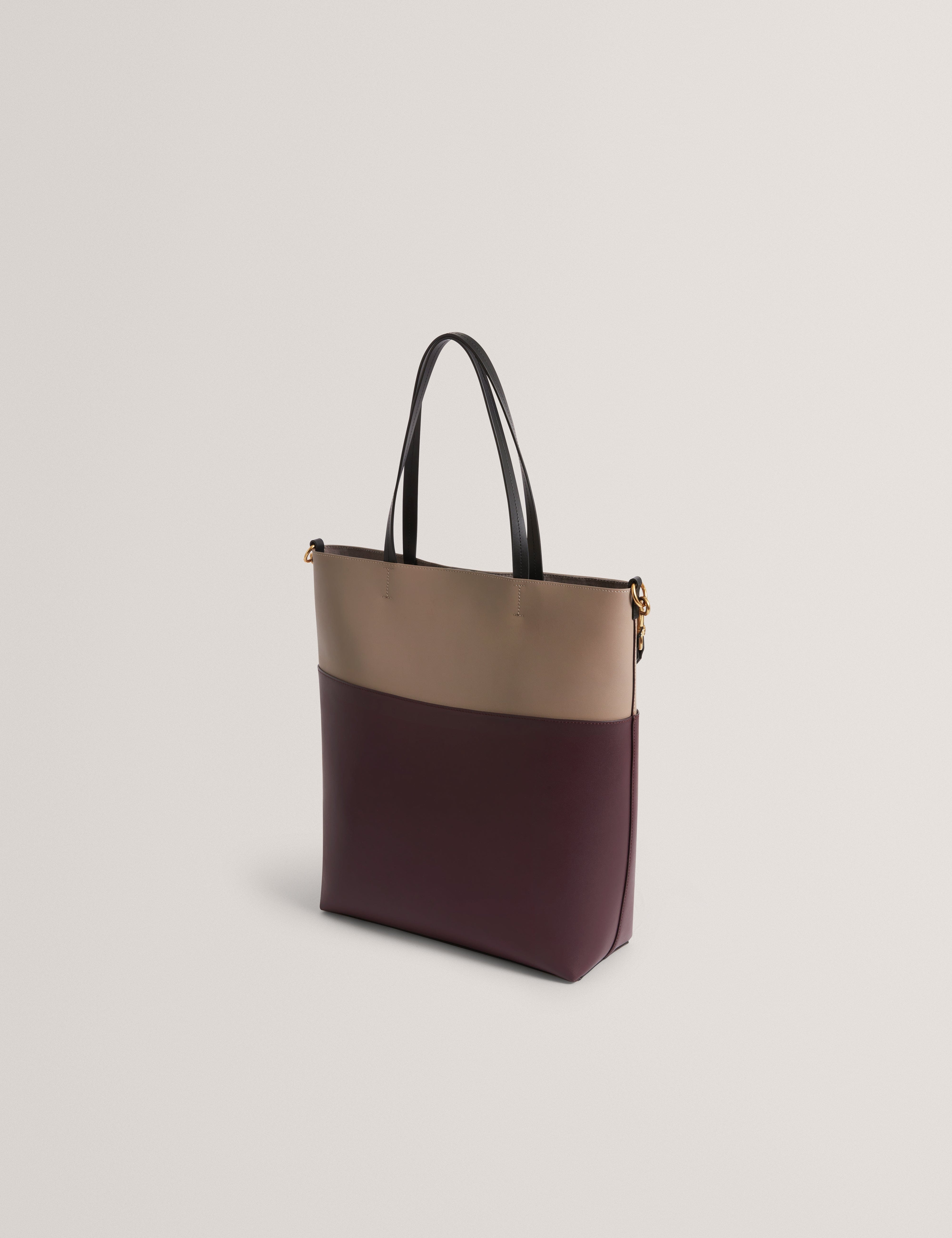 Ted Baker Wynslow Woven Handle Colourblock Large Bag Wine