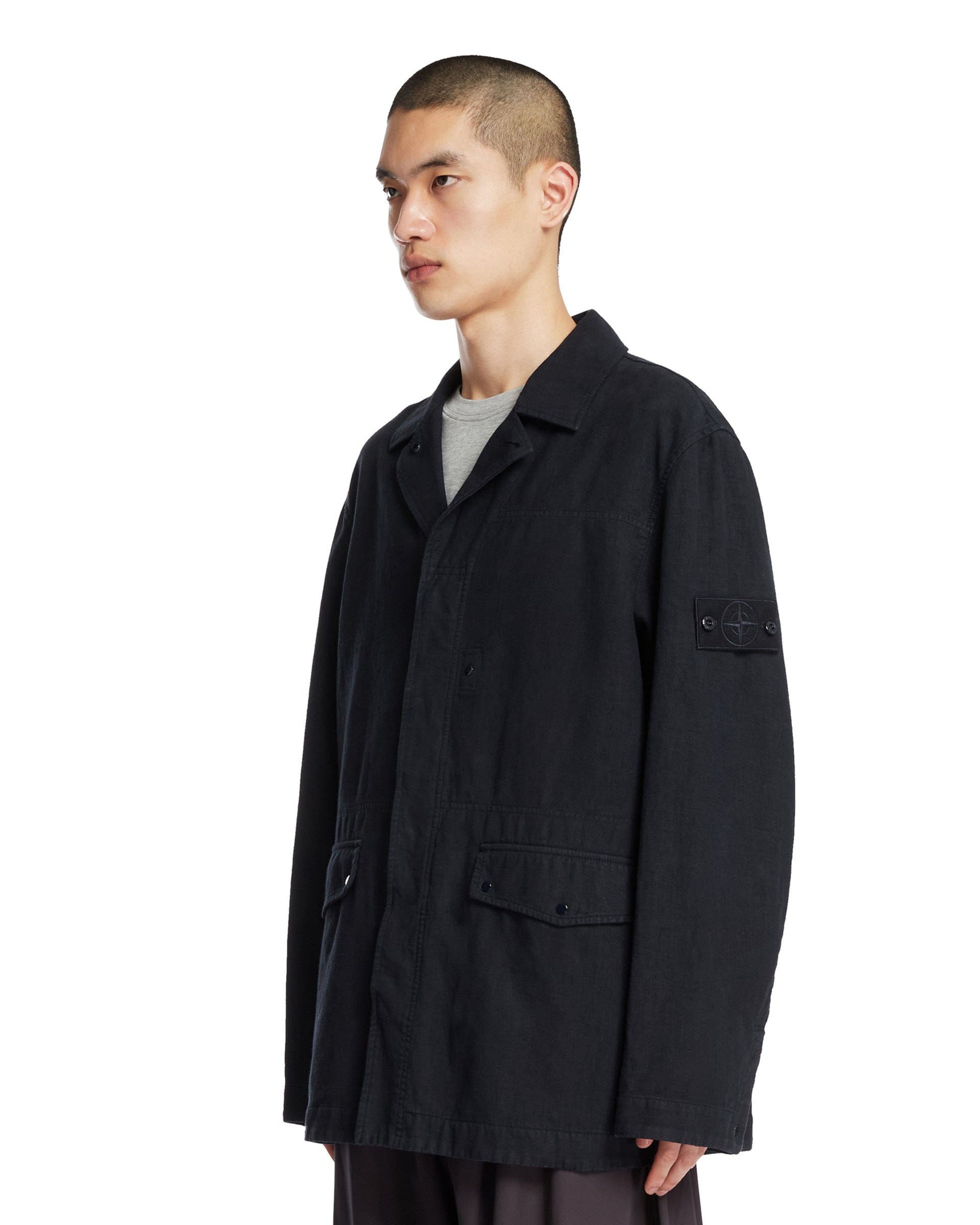 Stone Island Giacca Coach Antigoccia Blu