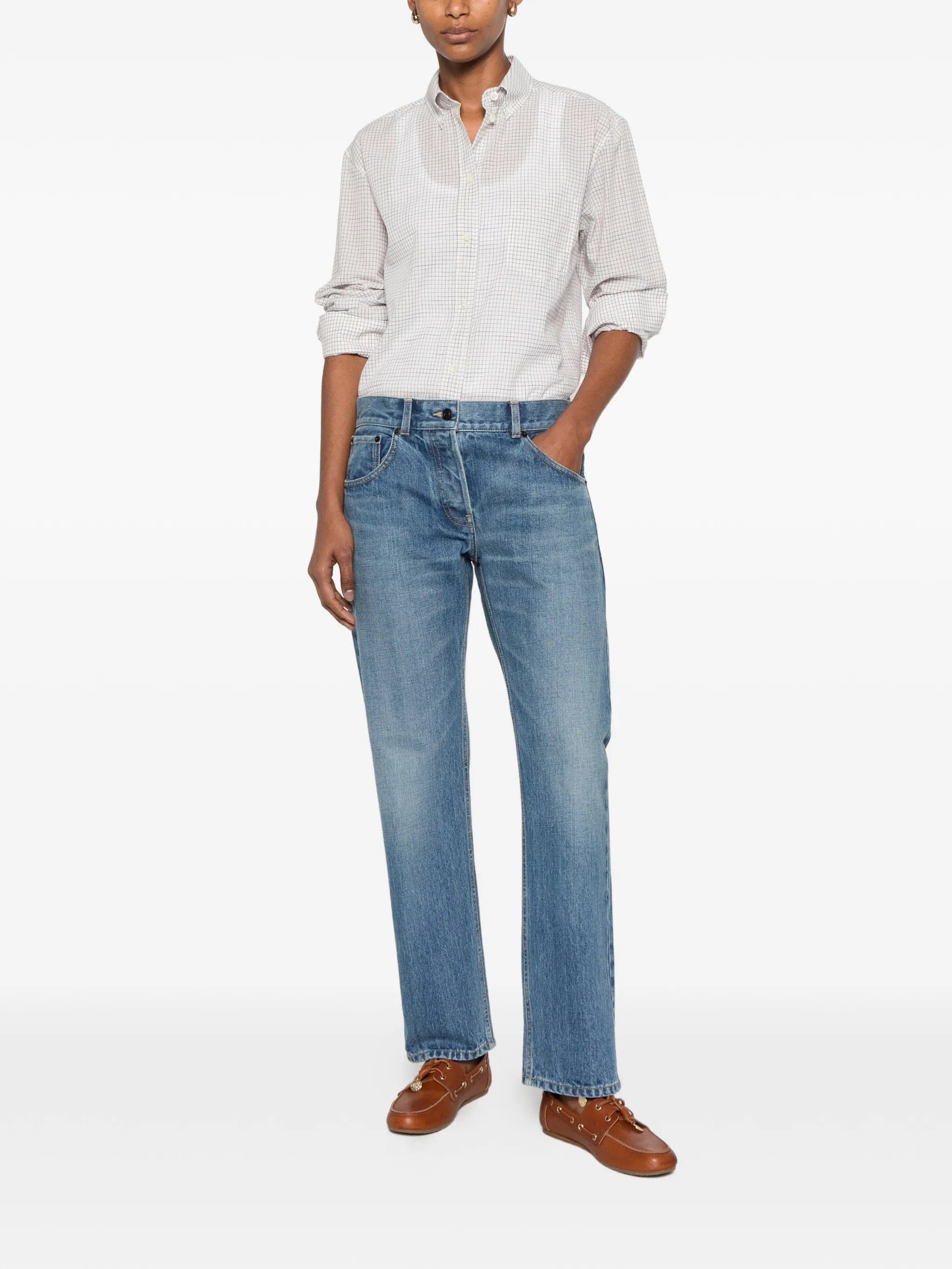 The Row Dalan check - pattern long - sleeve shirt
