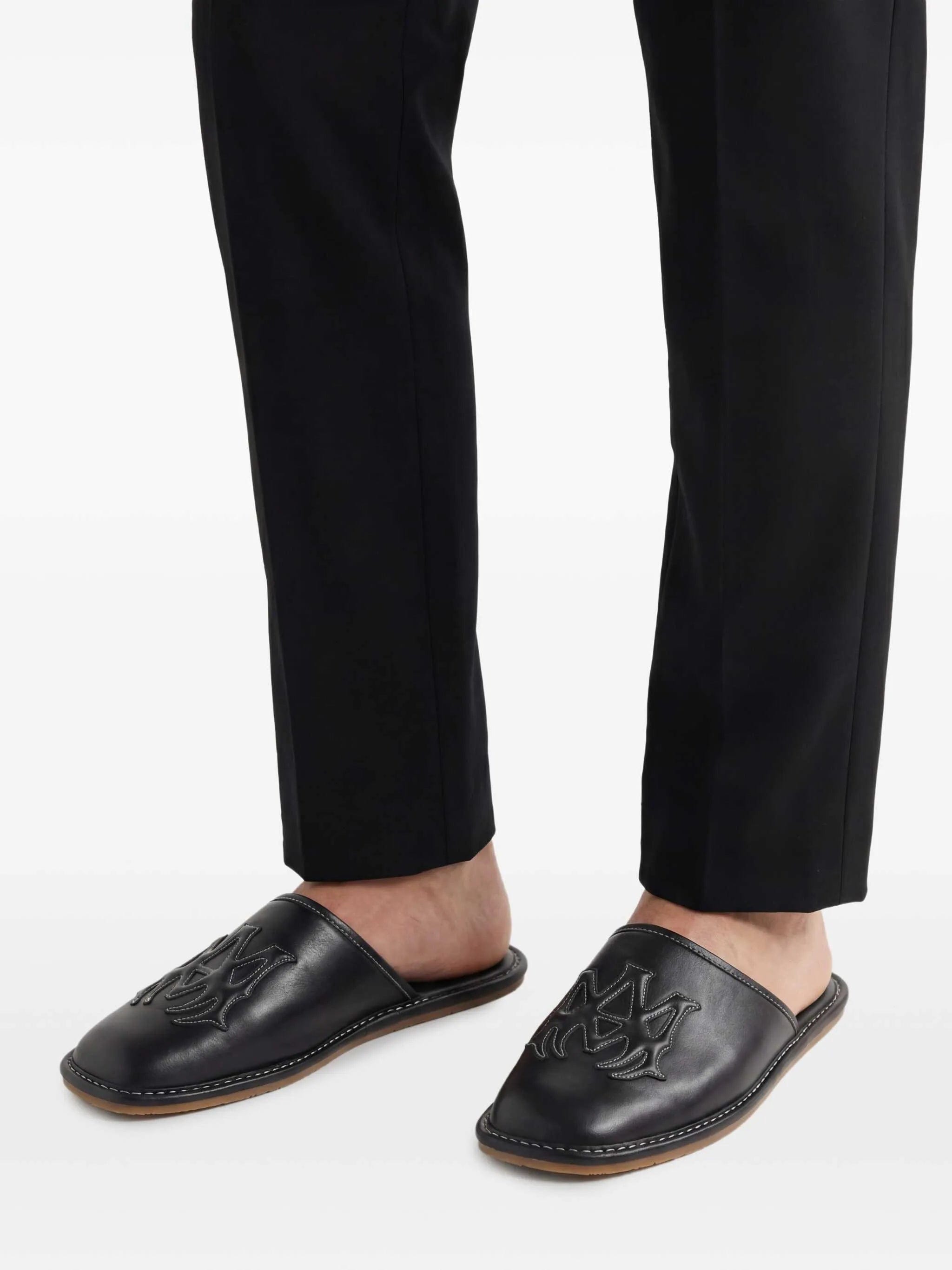 AMIRI Ma appliqué leather slippers