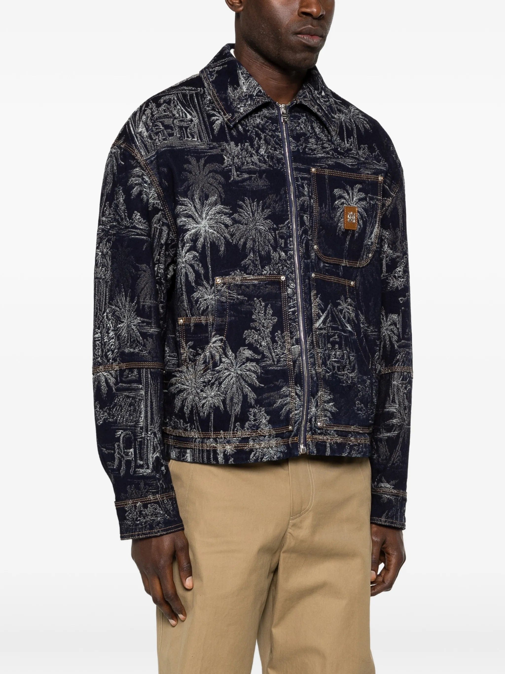 AMIRI jacquard zip chateau palms jacket