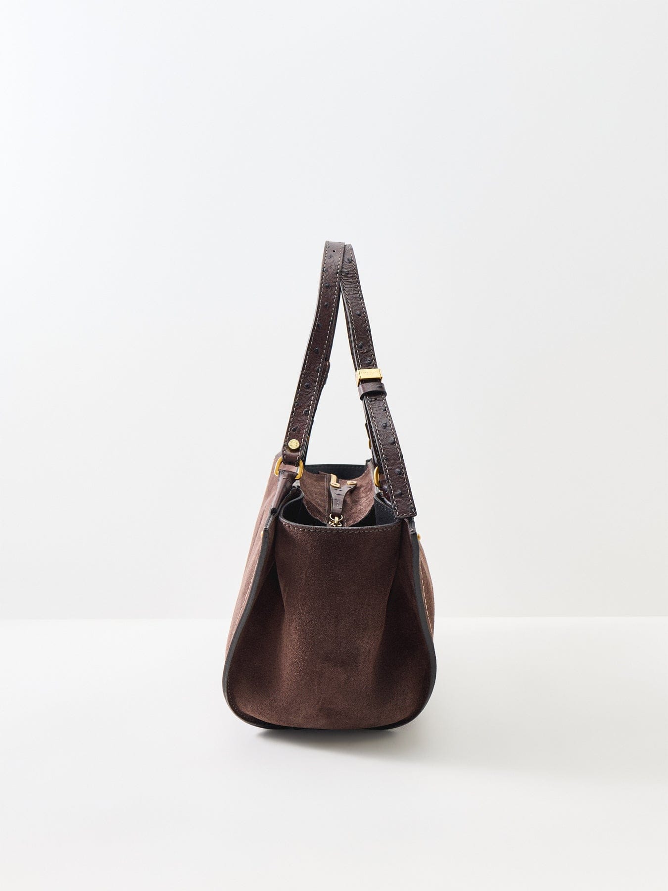 Gianni Chiarini Bloom Suede Shoulder Tote Bag Brown