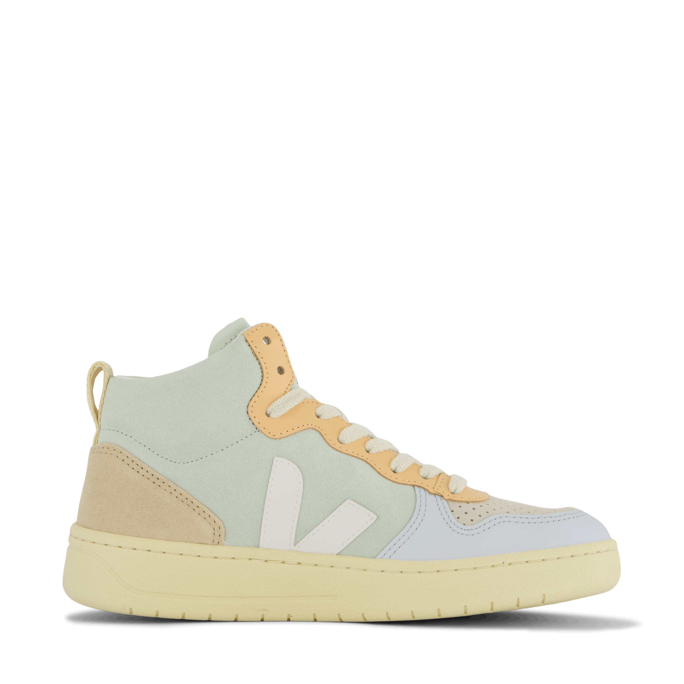 Veja V - 15 Suede Jade White Multico