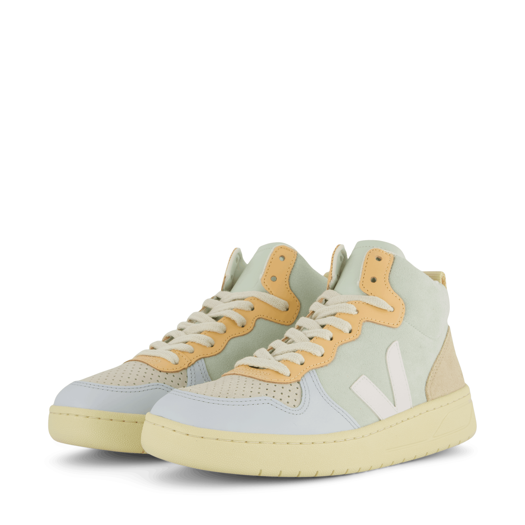 Veja V - 15 Suede Jade White Multico