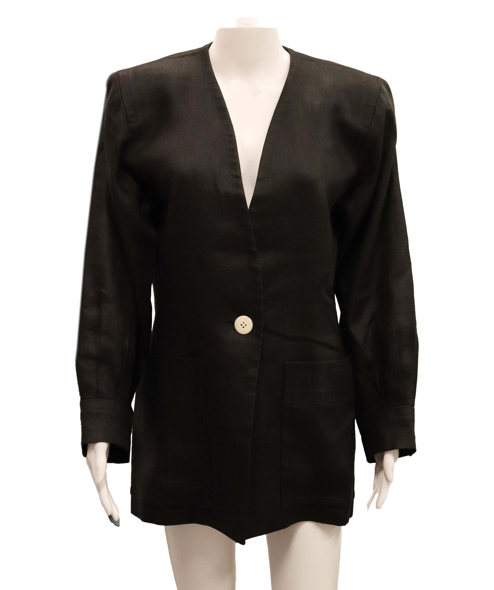 Yves Saint Laurent Black linen jacket AGC3002