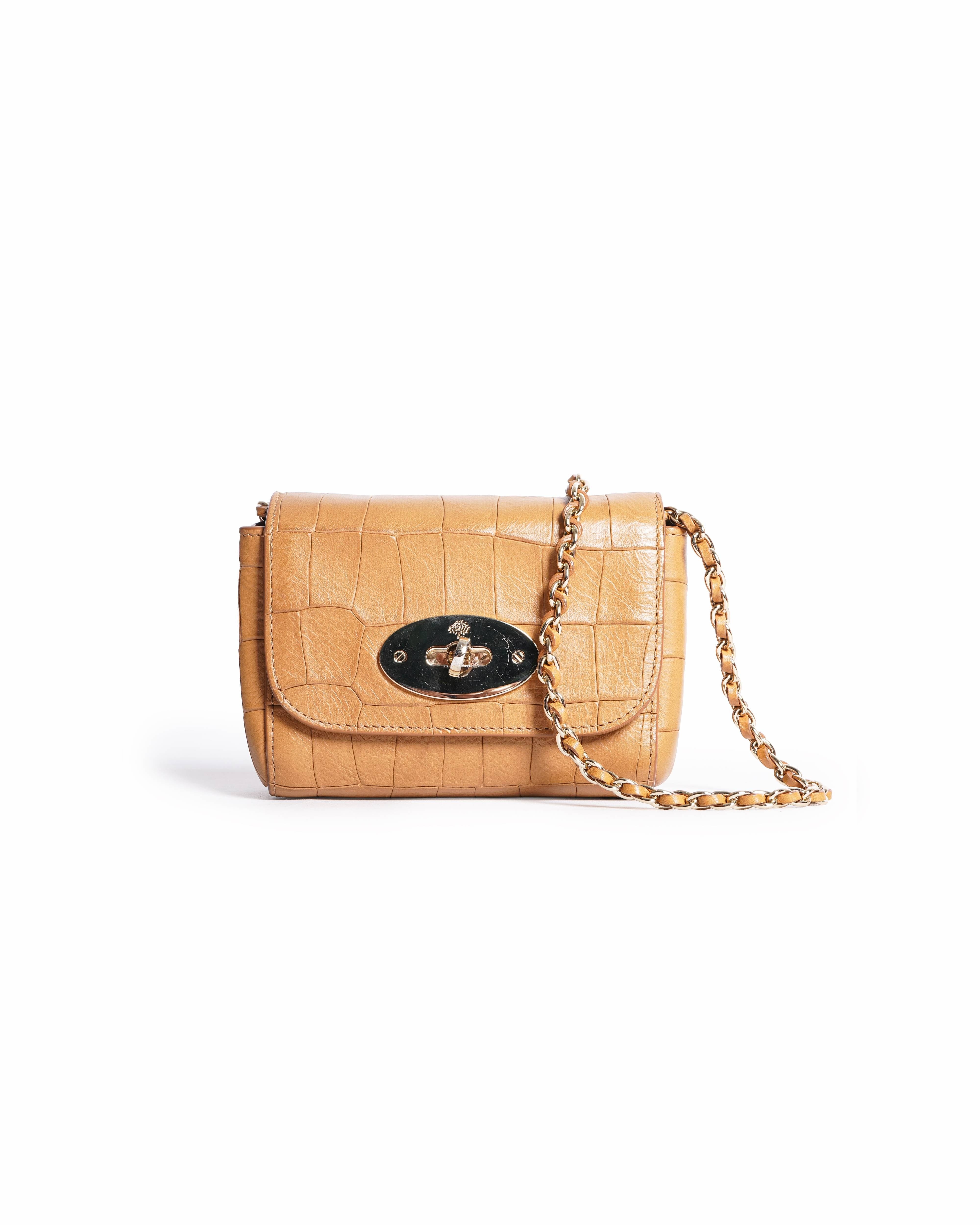 Mulberry mini lily croc - embossed leather crossbody bag