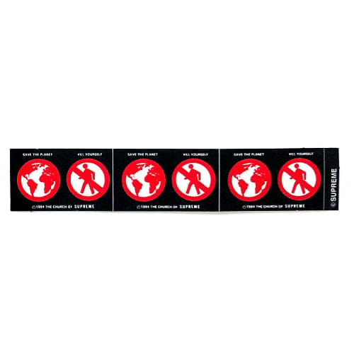 Supreme New York Save The Planet Black Red Small Sticker