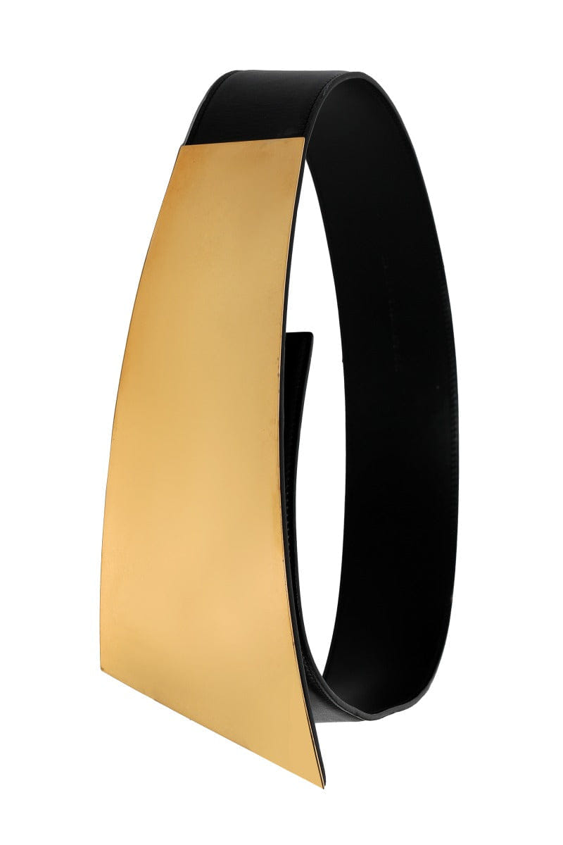 Yves Saint Laurent 80 cm I 32 Inch Golden Plate Asymmetrical Belt