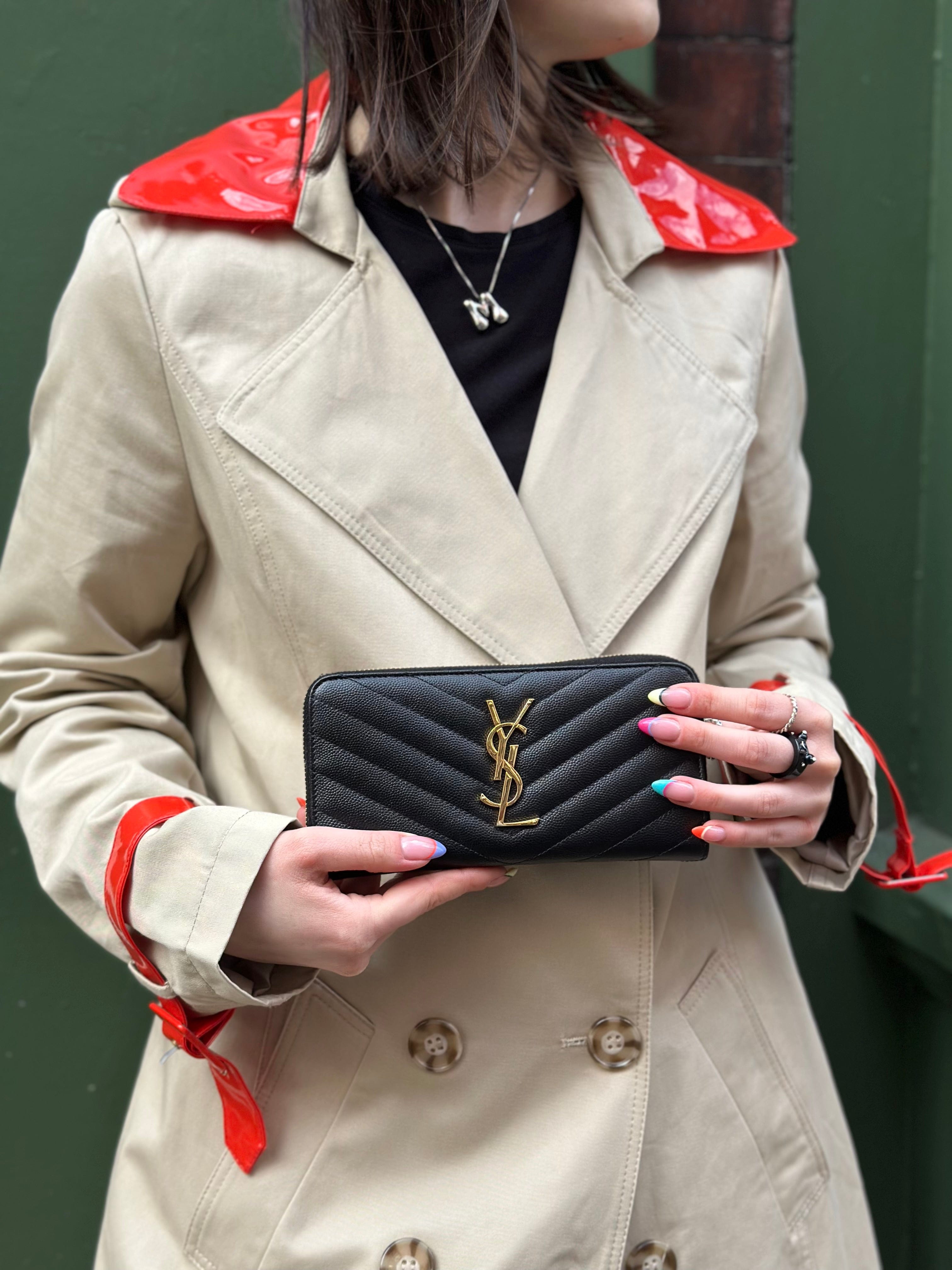 Yves Saint Laurent Saint Laurent Black Leather Wallet