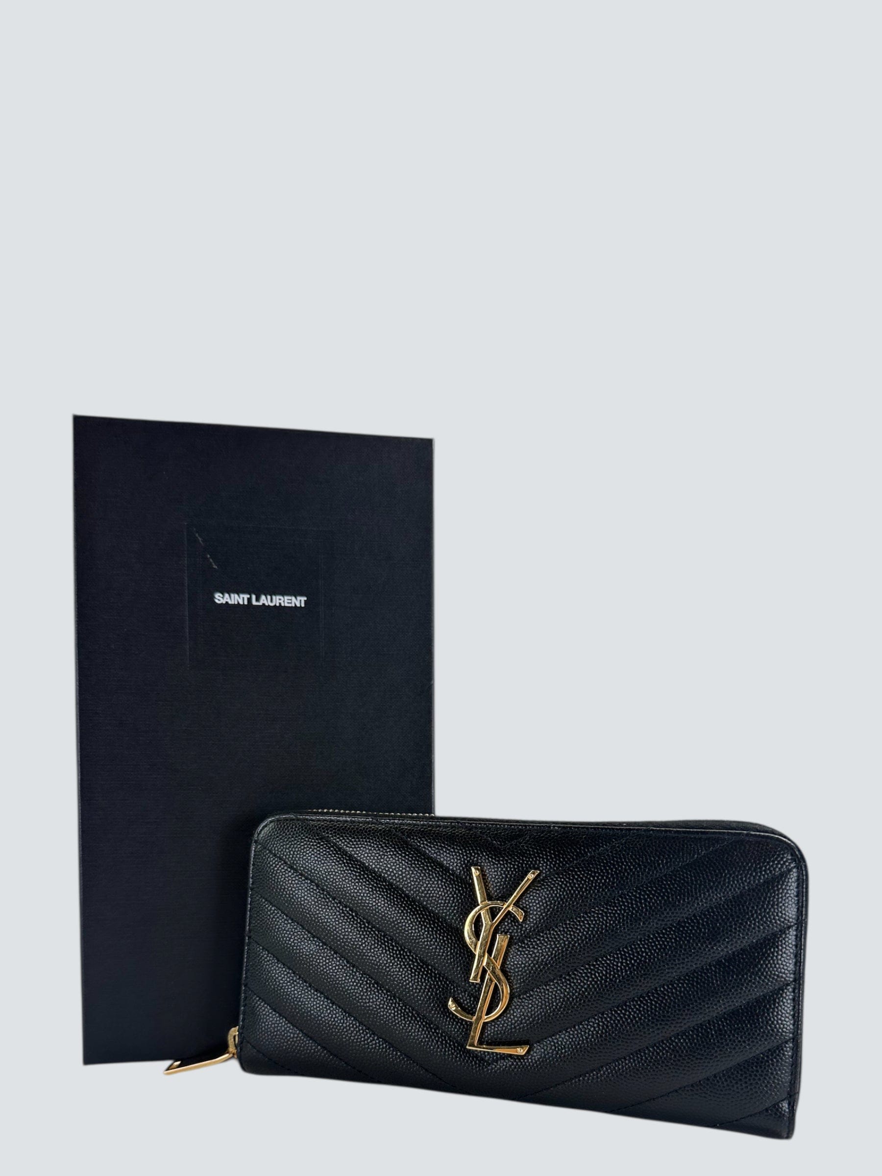 Yves Saint Laurent Saint Laurent Black Leather Wallet