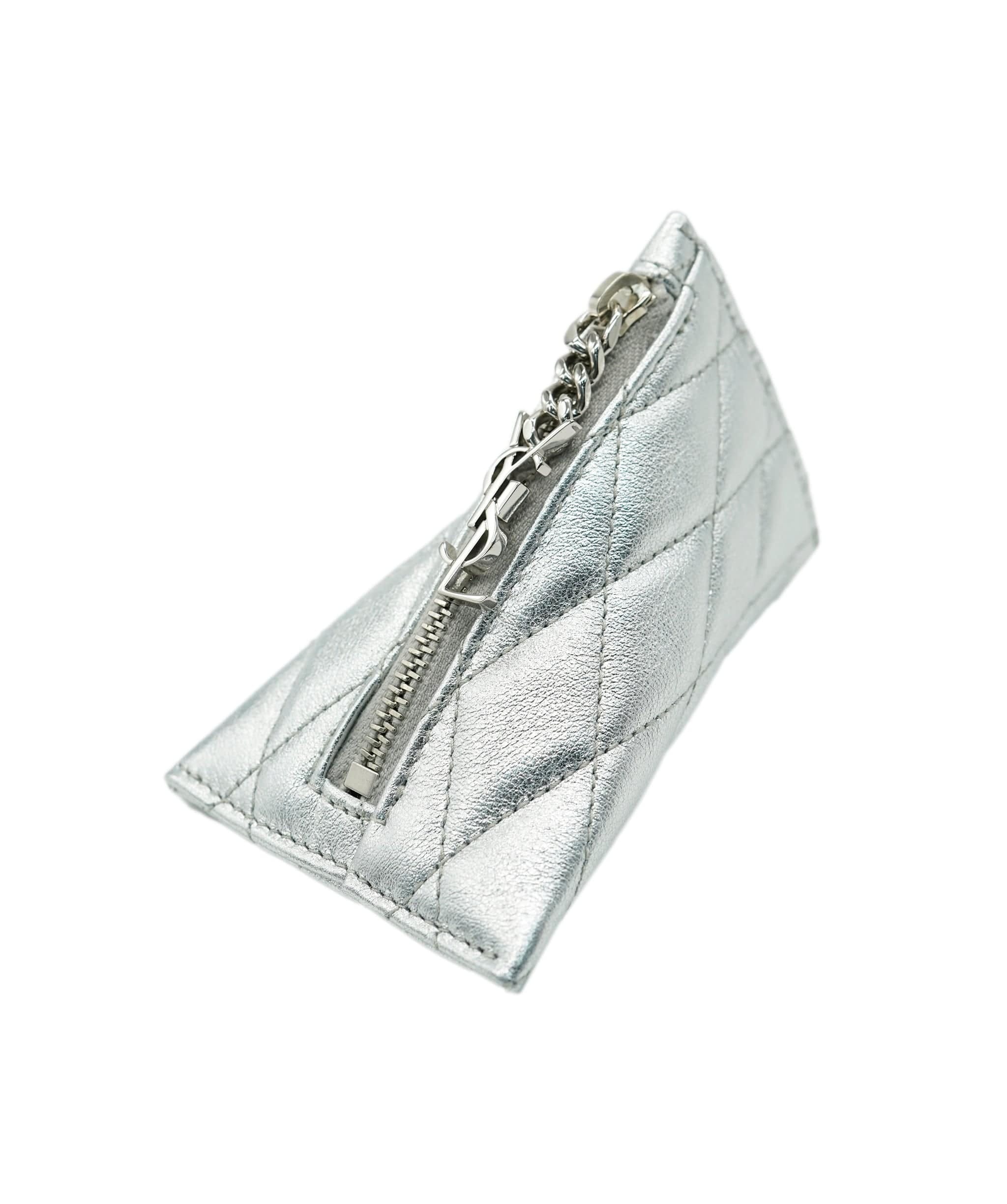 Yves Saint Laurent YSL Metallic Logo Zip Wallet ALL0992