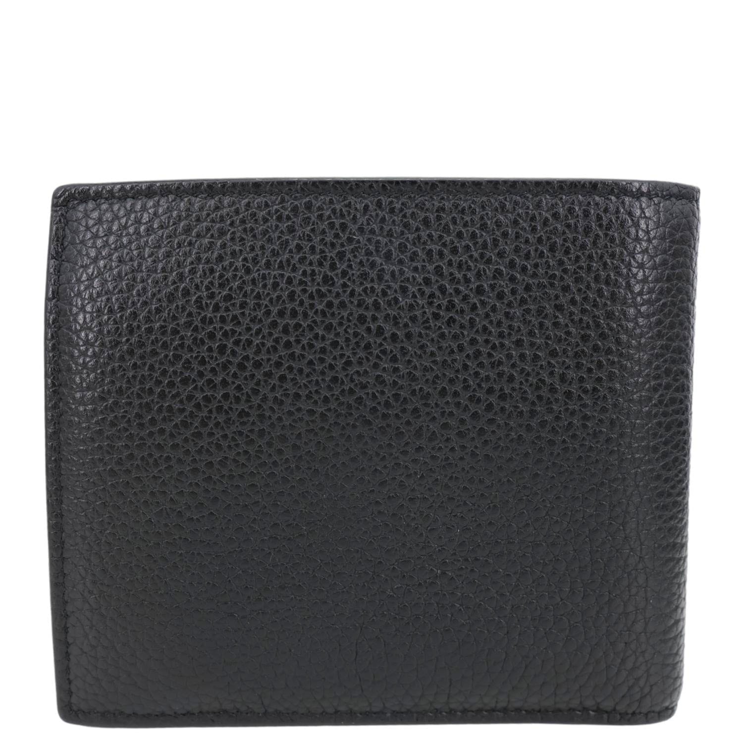 YVES SAINT LAURENT Cassandre Grained Leather Bifold Wallet Black