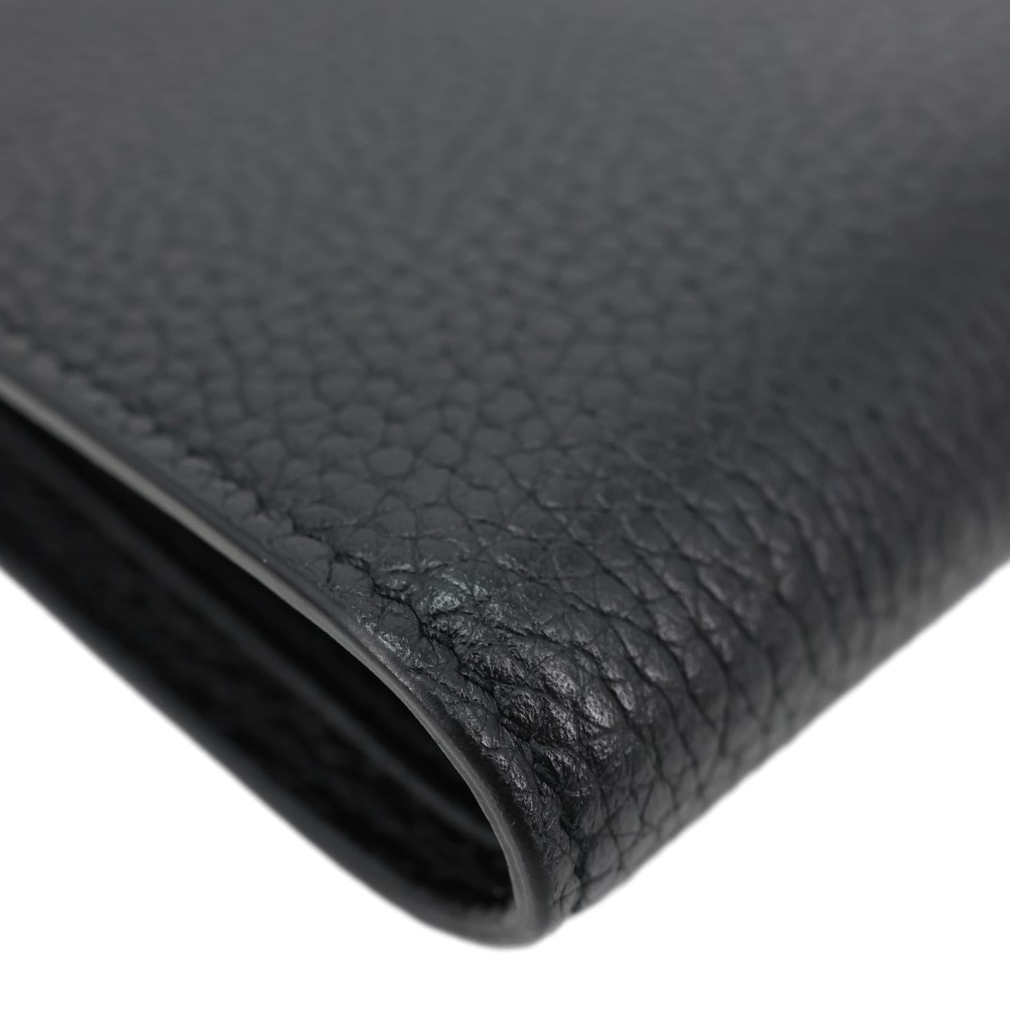 YVES SAINT LAURENT Cassandre Grained Leather Bifold Wallet Black