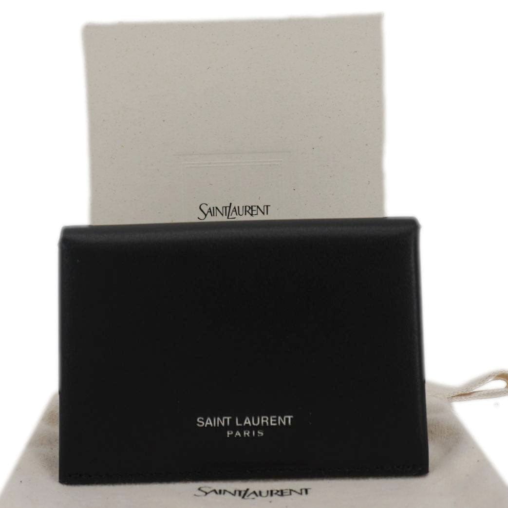 YVES SAINT LAURENT Paris Business Smooth Leather Card Case Black