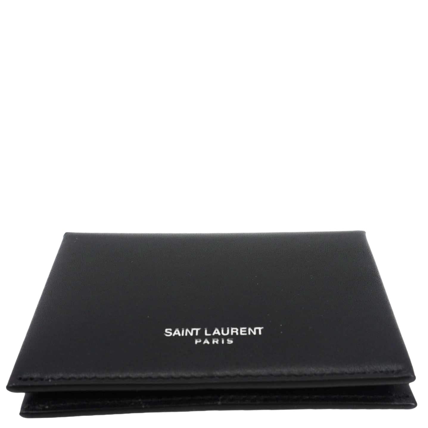 YVES SAINT LAURENT Paris Business Smooth Leather Card Case Black